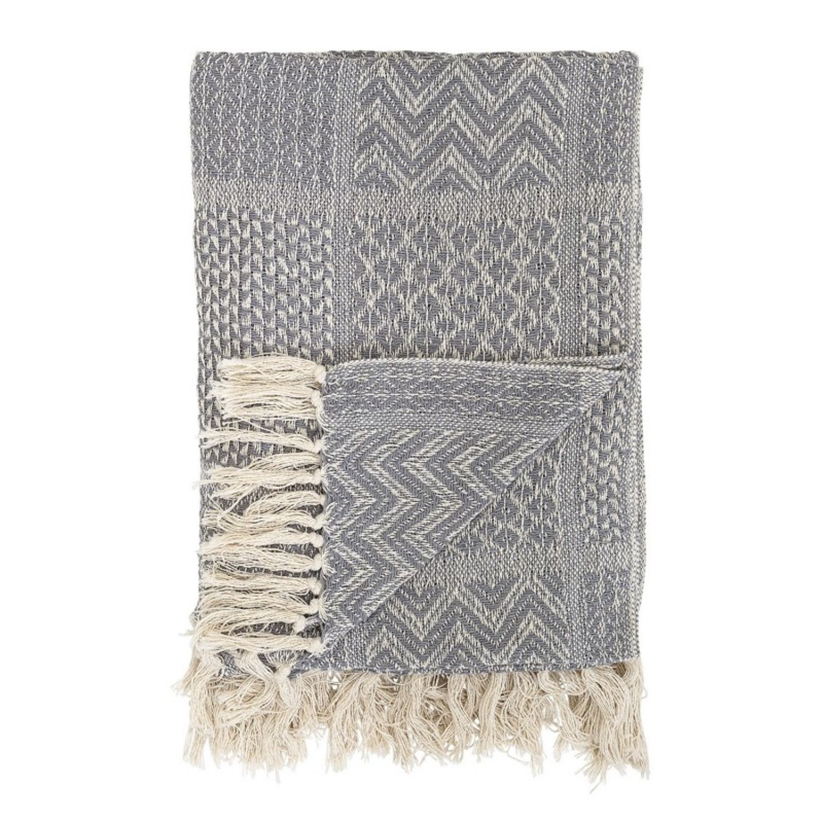 Plaid coton recyclé  Rodion gris clair, BLOOMINGVILLE