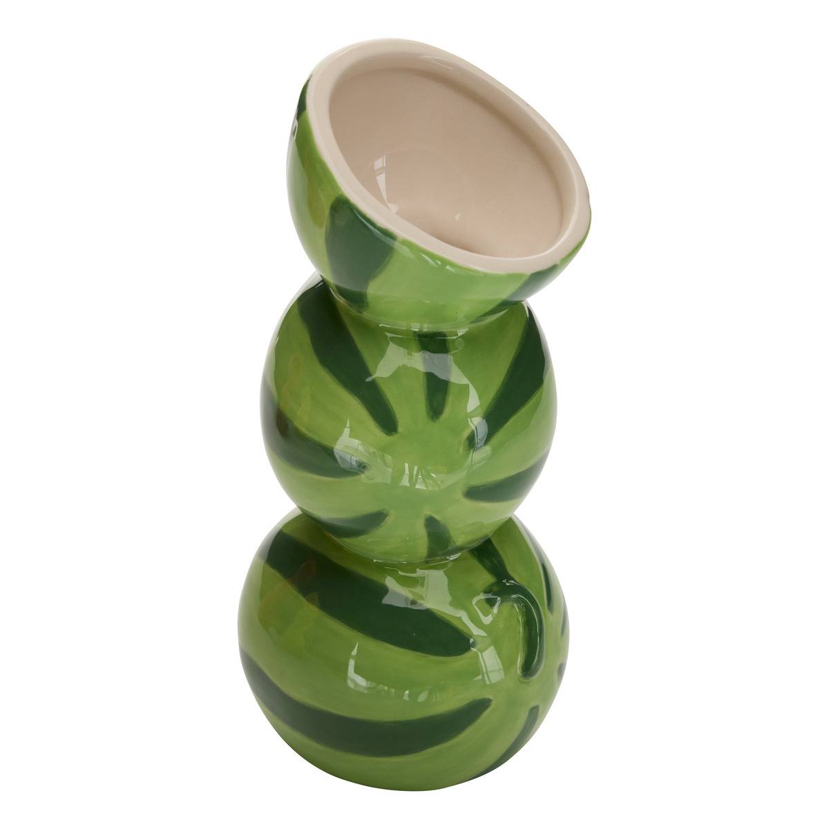 Vase forme fruit empilé en dolomite FRUITY rouge, ATMOSPHERA