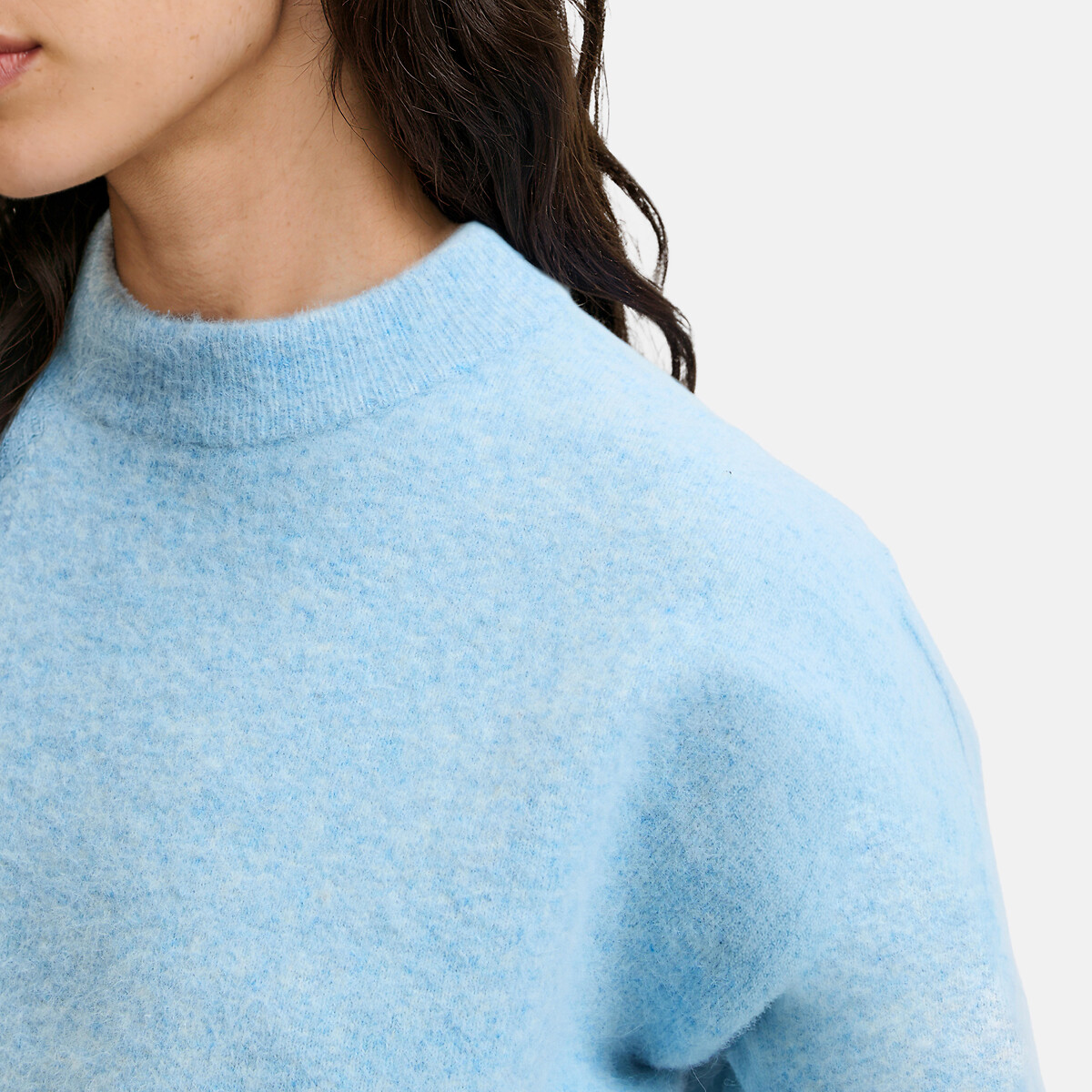 Pull oversize, col rond bleu clair, LA REDOUTE COLLECTIONS