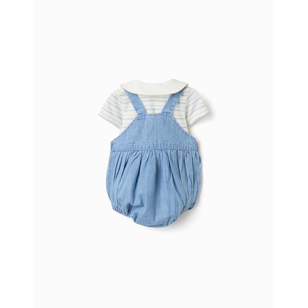 Ensemble body à rayures et barboteuse en jean bleu, ZIPPY