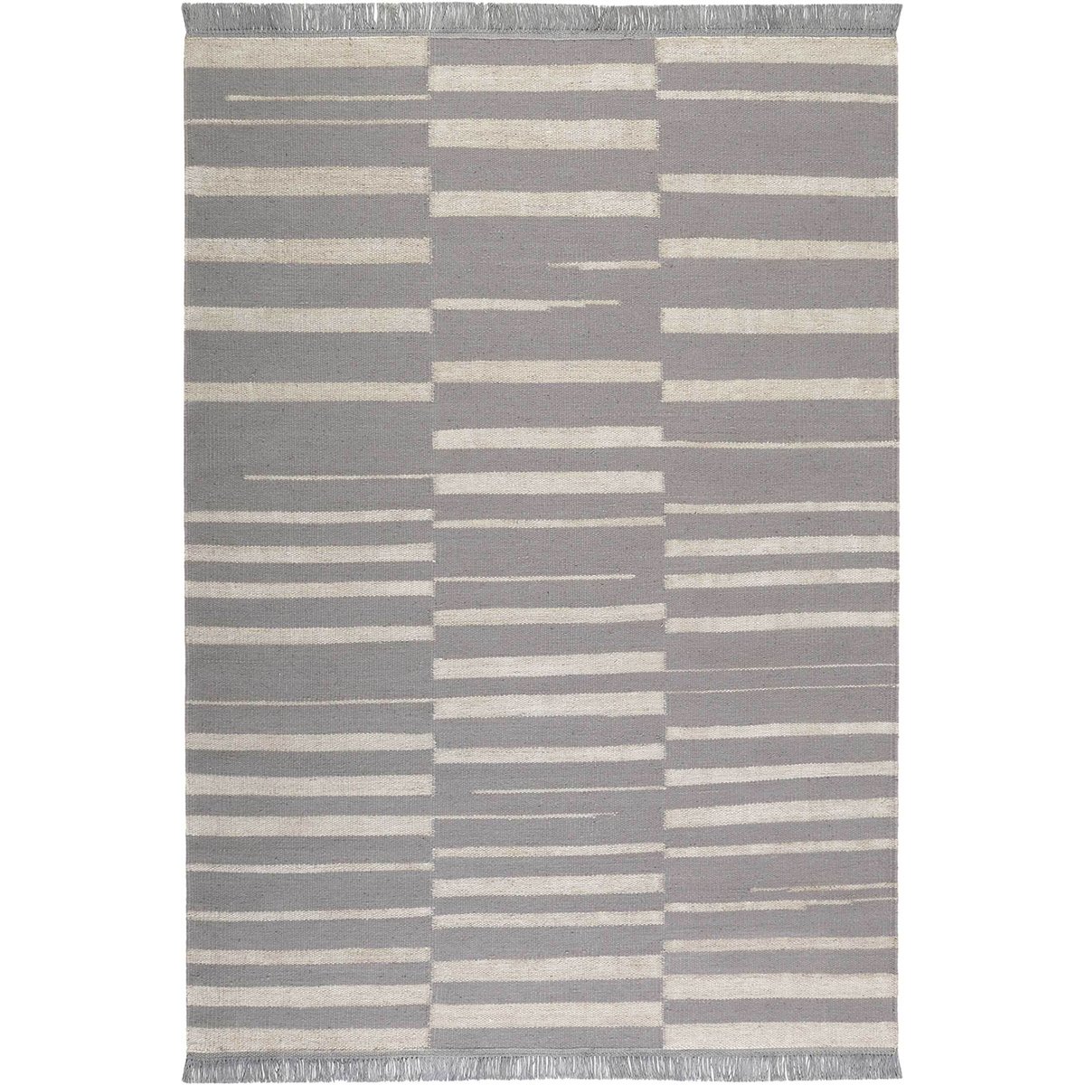 Tapis salon fait main laine et chanvre , SKID MARKS nature, WECON HOME