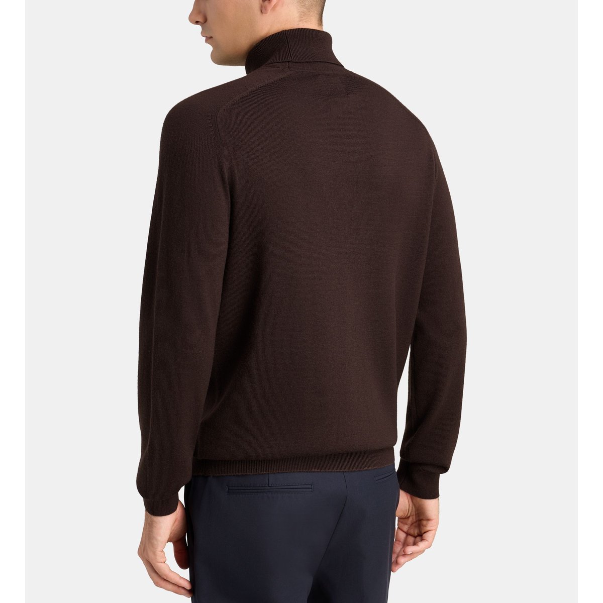 Pull droit brea col roulé laine marron, COMPTOIR GL
