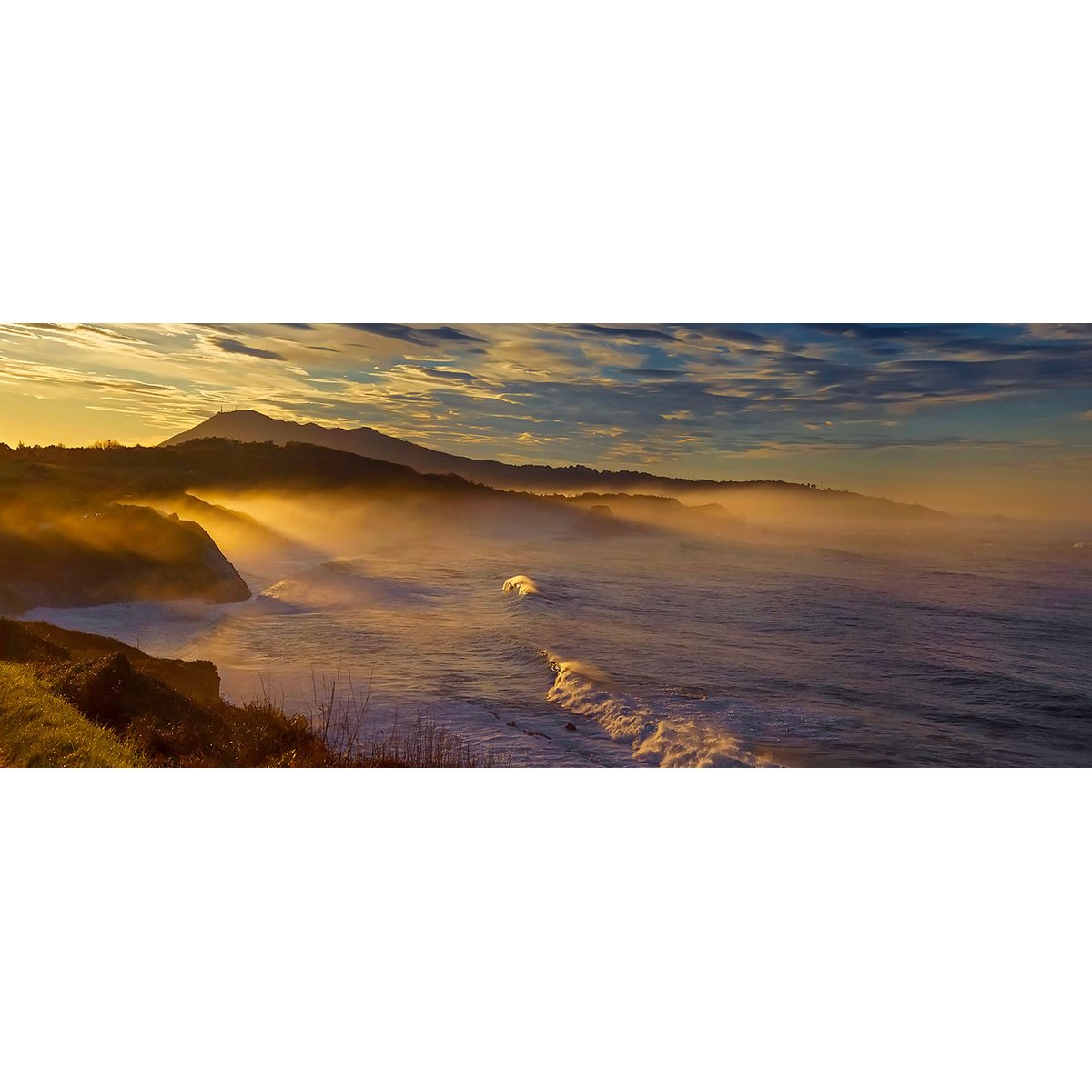 Tableau la corniche du pays basque tableau alu dibond, HEXOA