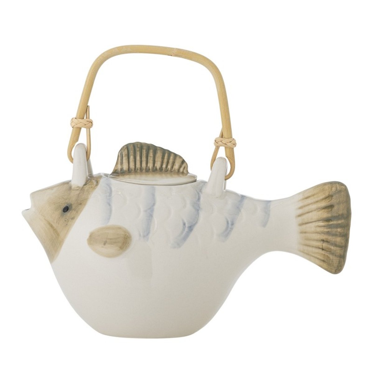 Théière poisson grès infuseur  Wrenna beige, BLOOMINGVILLE