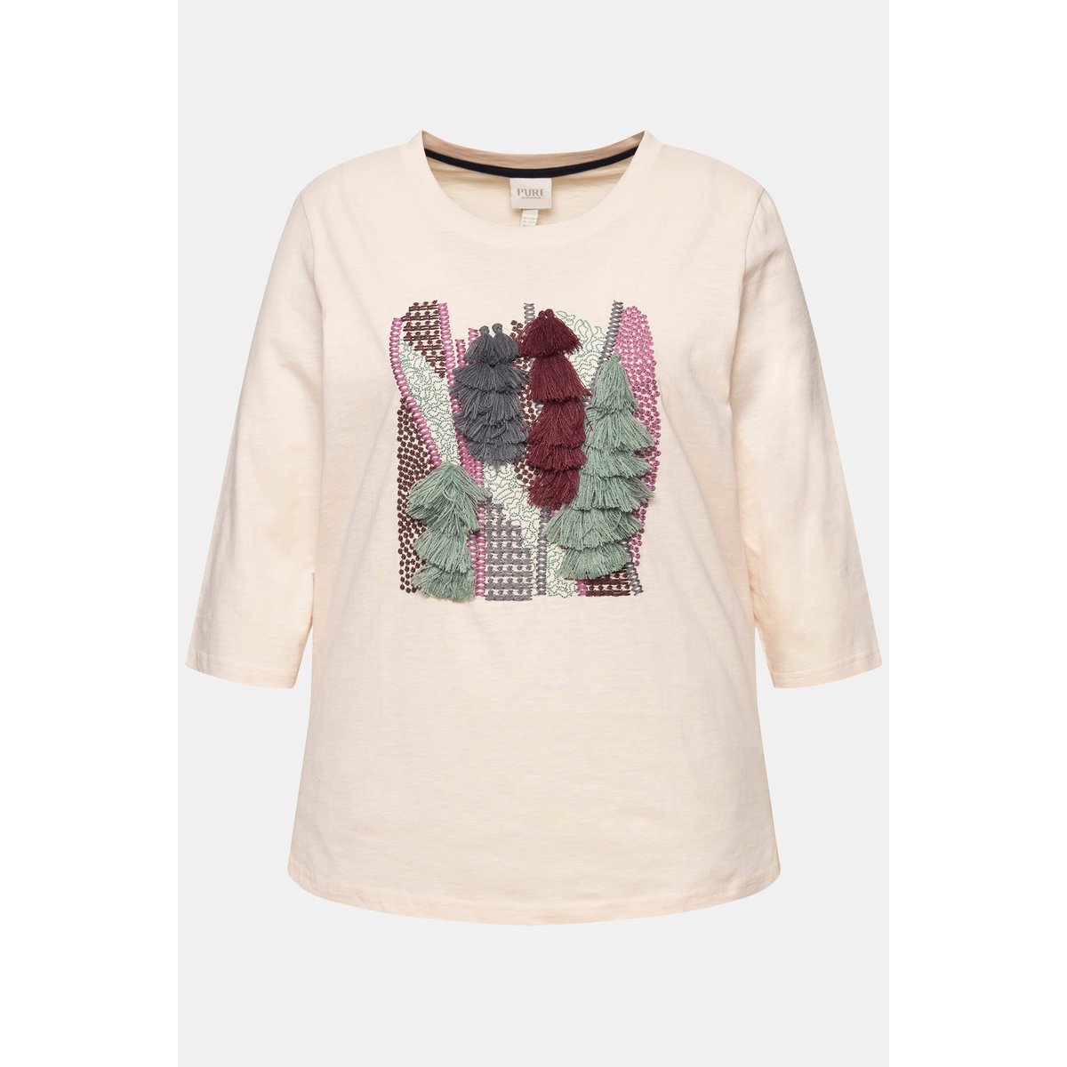 T-shirt en coton bio avec broderie blanc perle, ULLA POPKEN