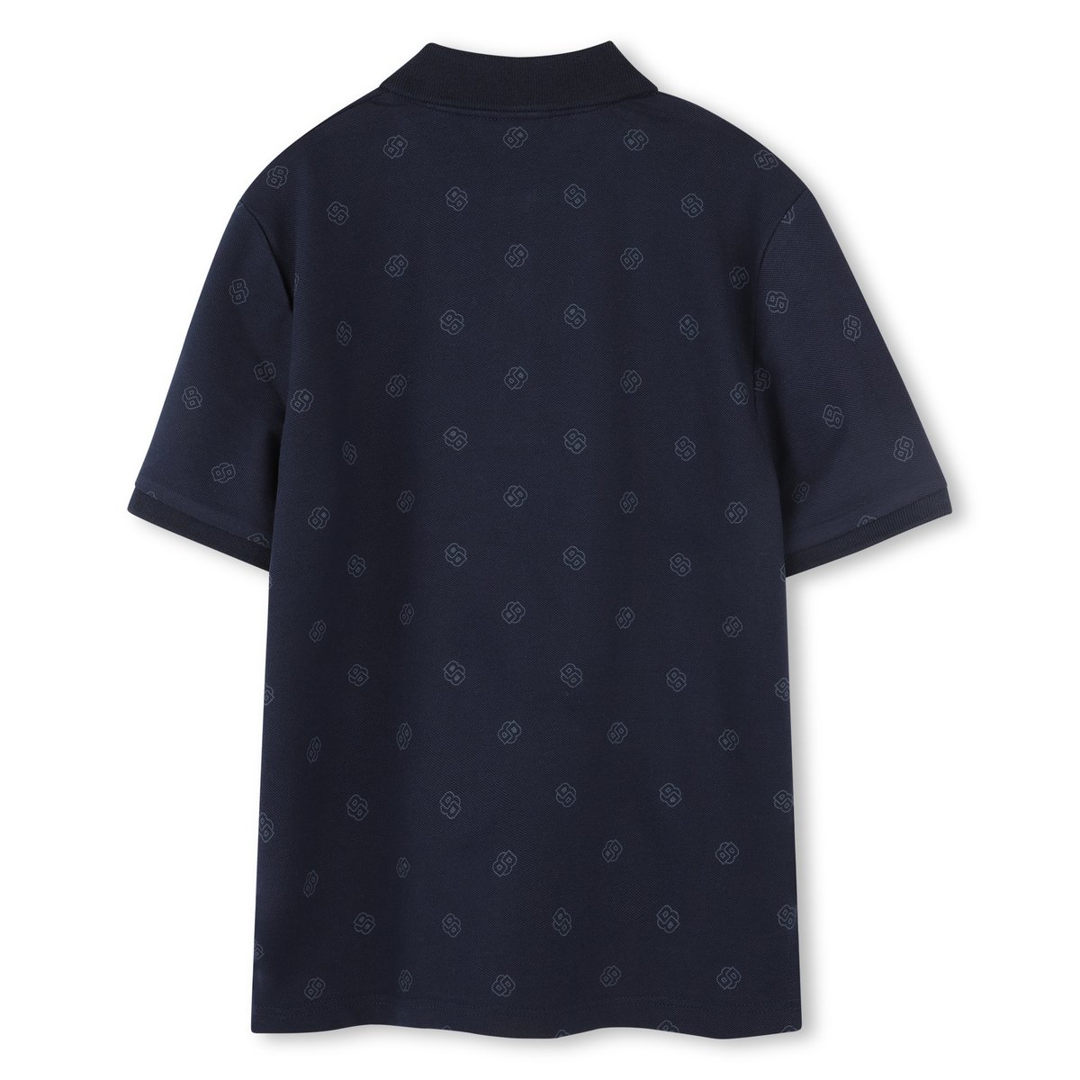 Polo stampata taglio dritto bleu cargo, BOSS KIDSWEAR