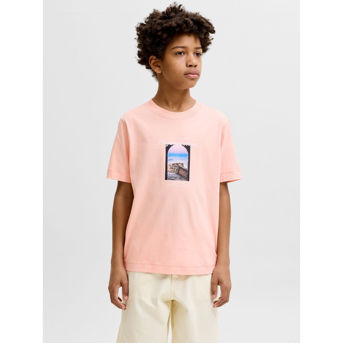 T-Shirt peach melba, JACK & JONES JUNIOR
