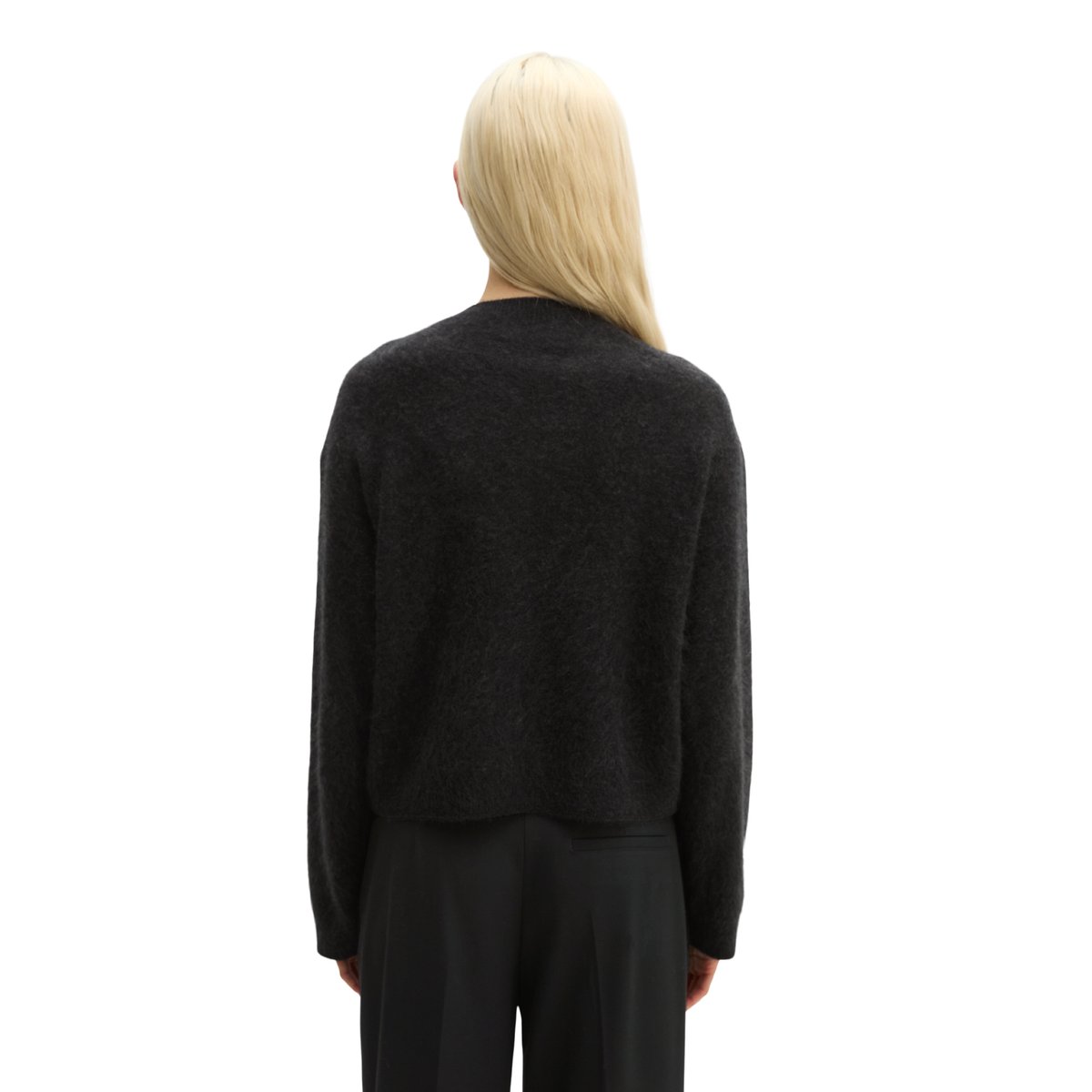Cardigan court et douillet en pure laine mérinos gris, MARC O'POLO