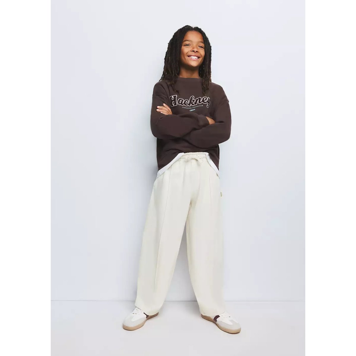 Pantalon jogger barrel fit écru, MANGO KIDS