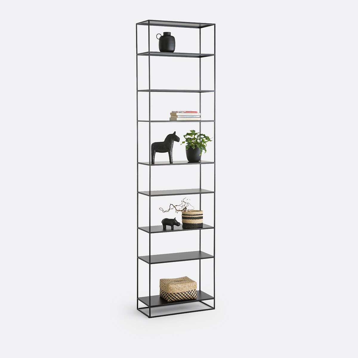 Libreria alta, acciaio, altezza 240 cm, MIVA nero , LA REDOUTE INTERIEURS