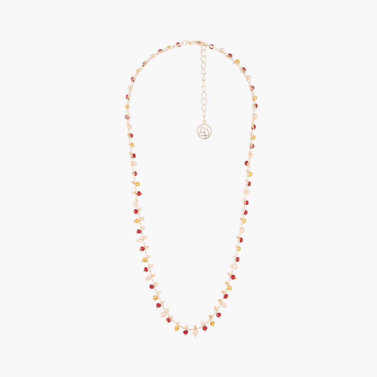 Collier perles à facettes rouges et orange rouge, BALABOOSTE