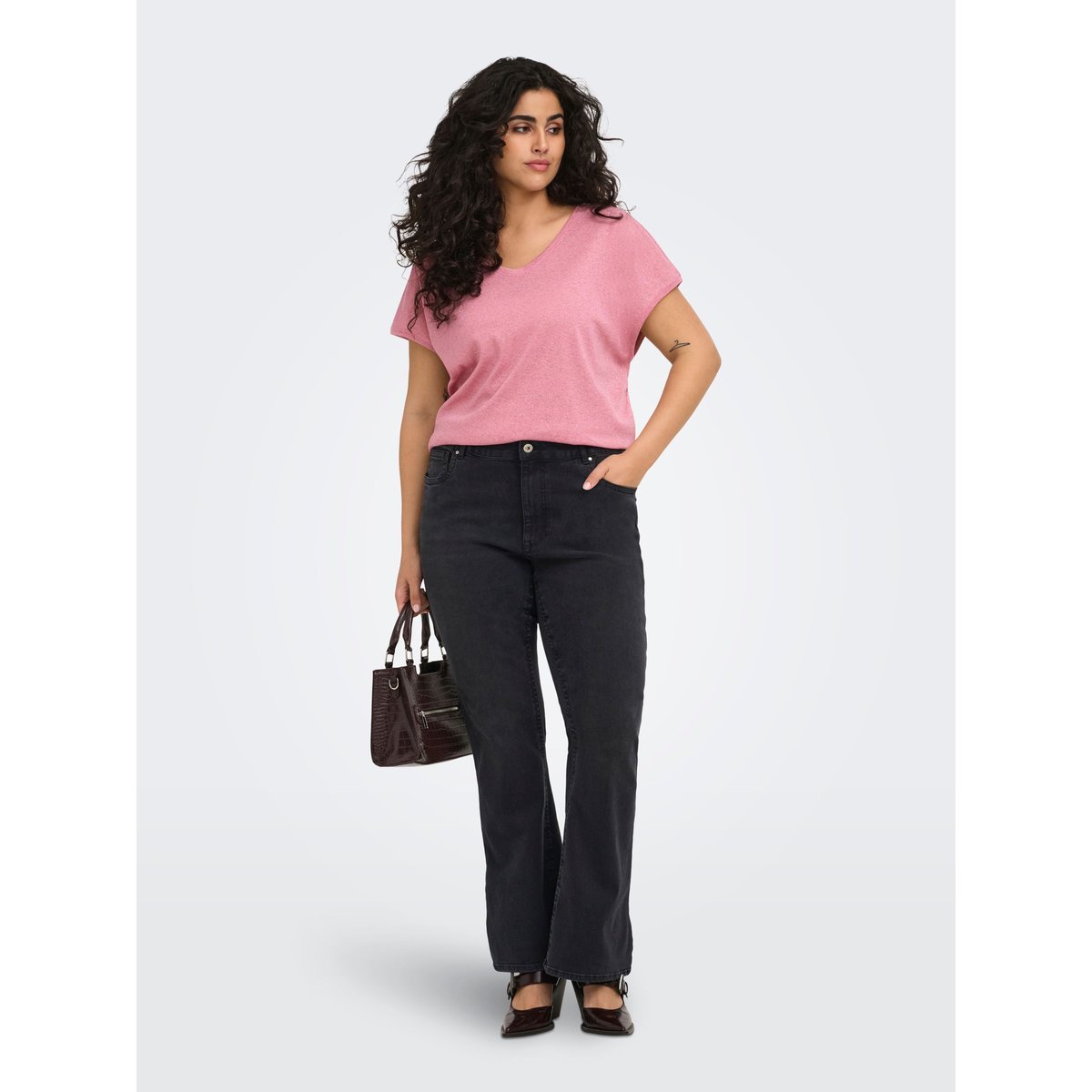 Jean Flared washed black, ONLY CARMAKOMA