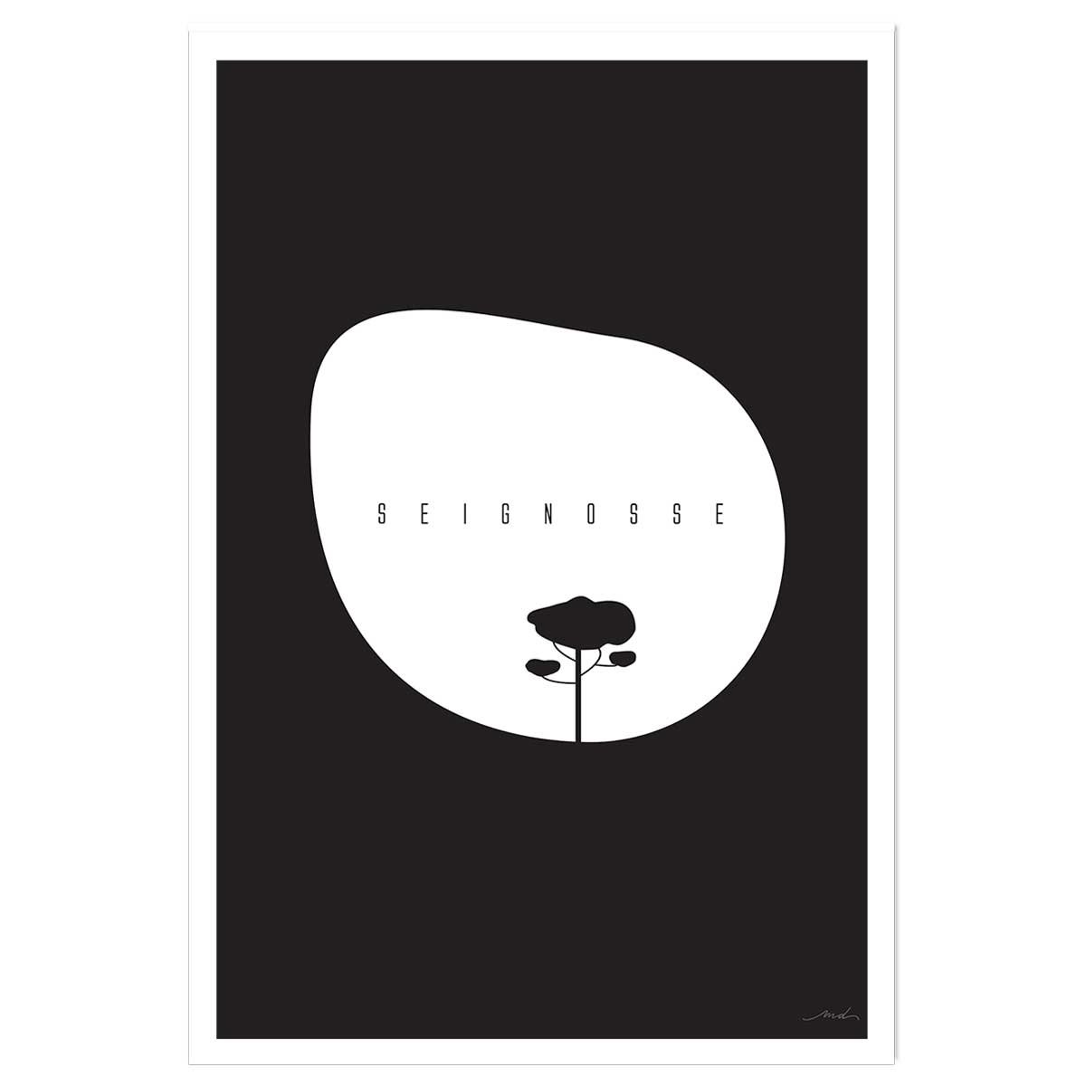Affiche minimal seignosse affiche seule, HEXOA