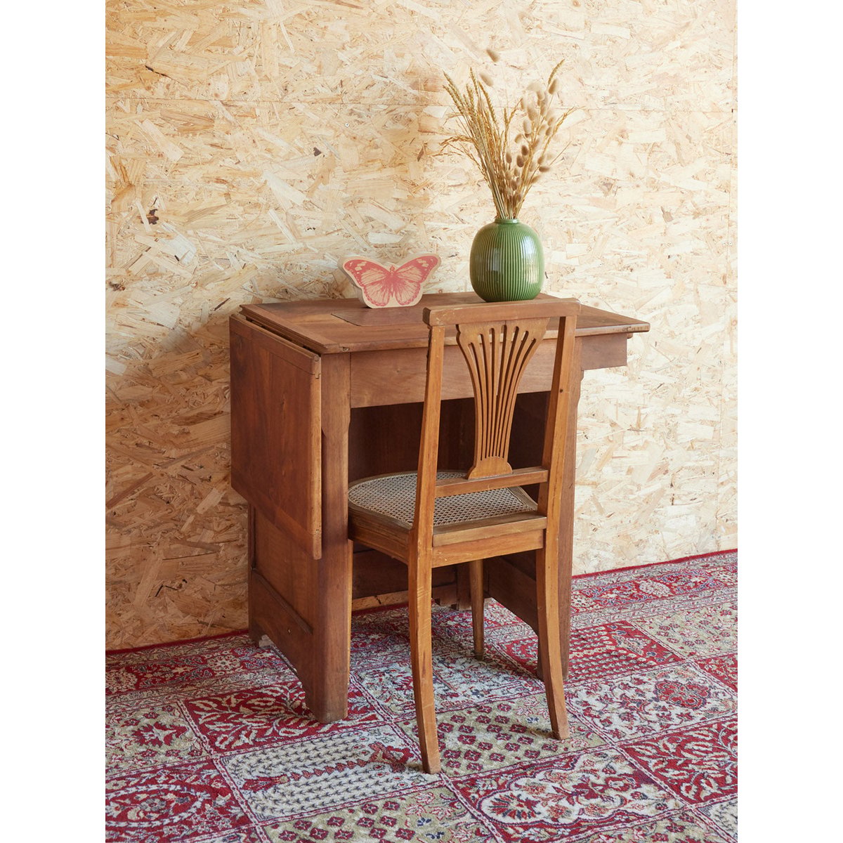Table de couture en bois Francine N°942 - Bon état bois foncé, DEBONGOUT