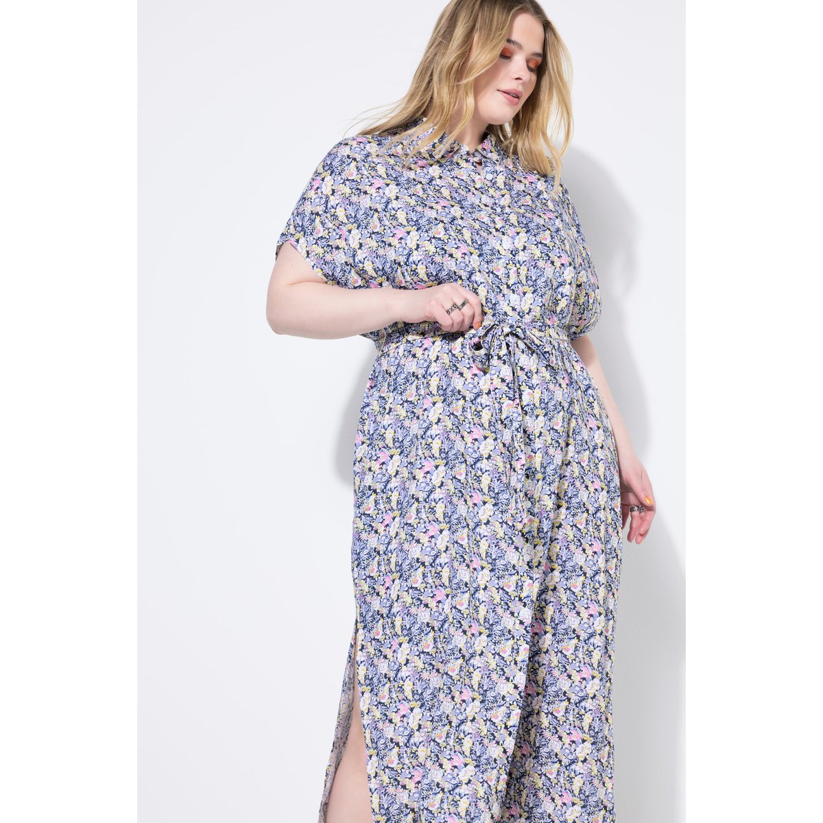 Robe chemisier, longueur maxi rose vif, STUDIO UNTOLD