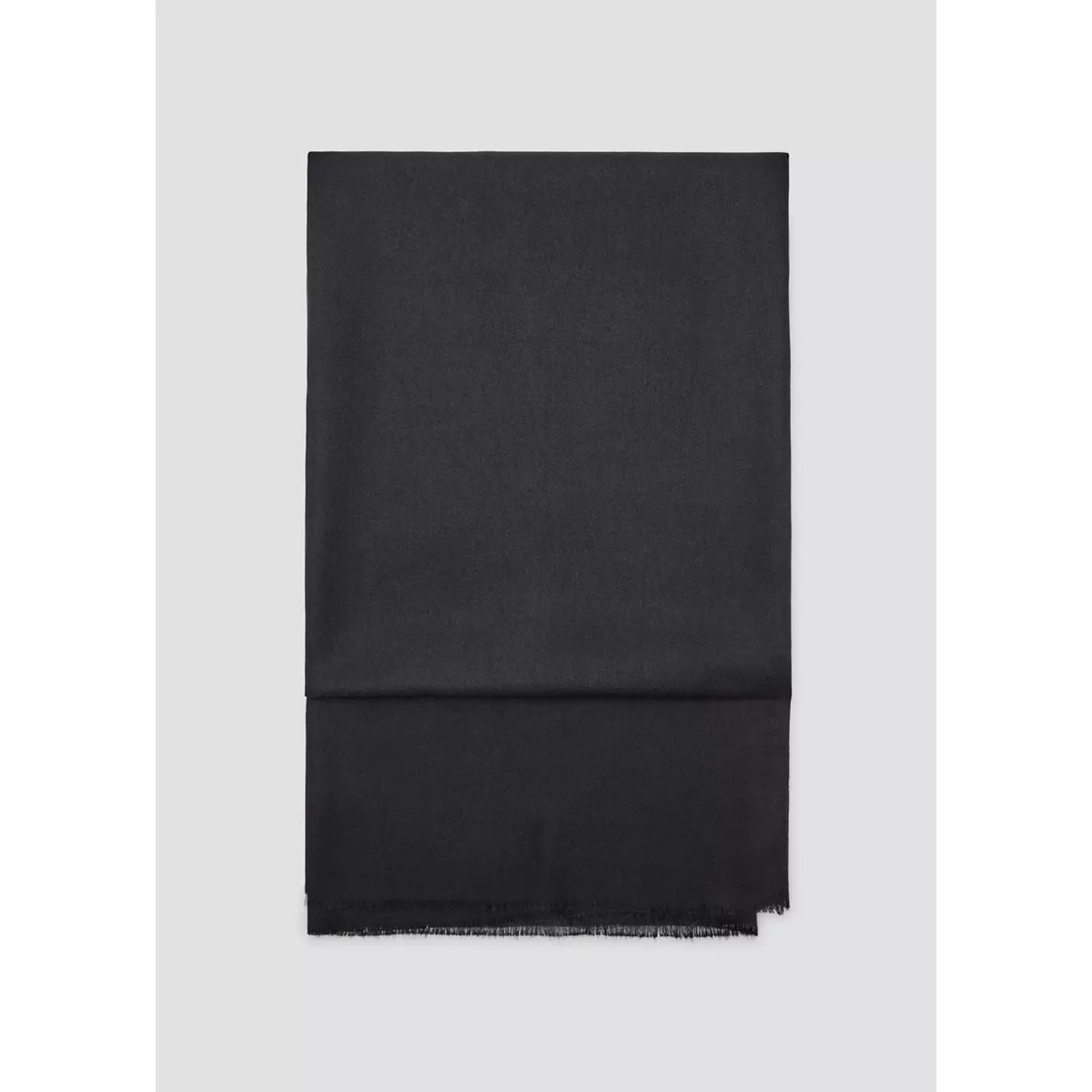 Foulard bords effilochés noir, MANGO