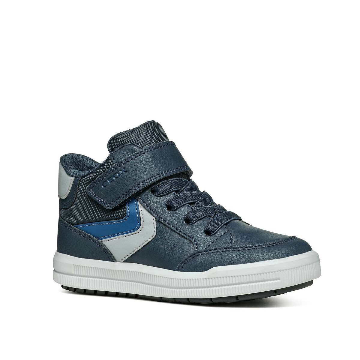 Kids Arzach Breathable High Top Trainers navy blue/grey, GEOX
