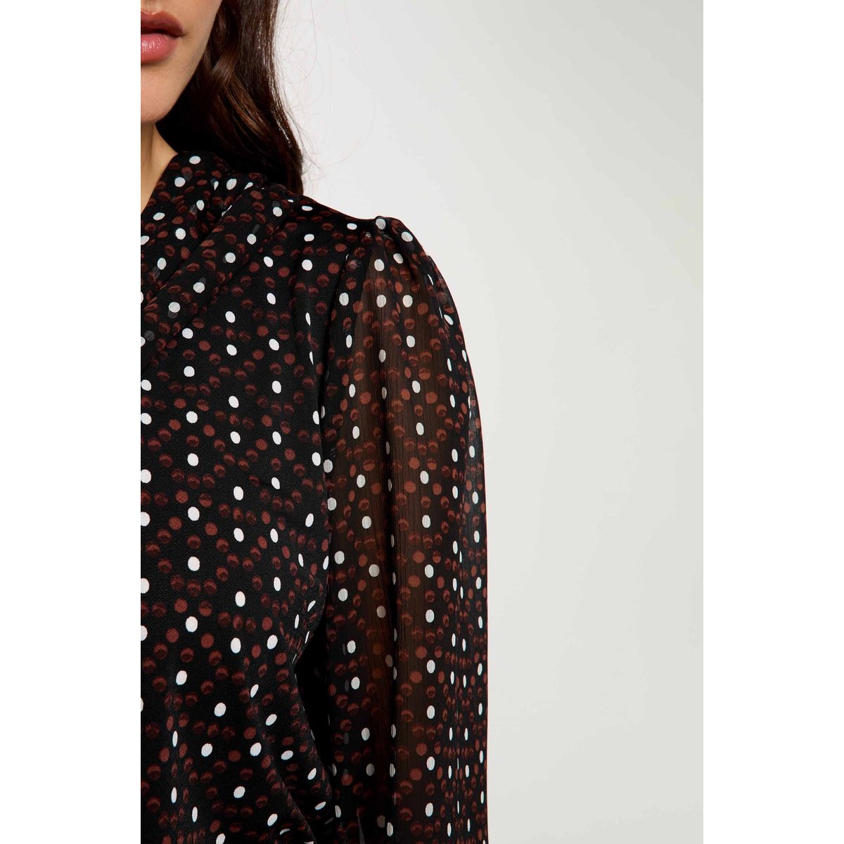 Blouse voile col lavallière multicolore, MORGAN