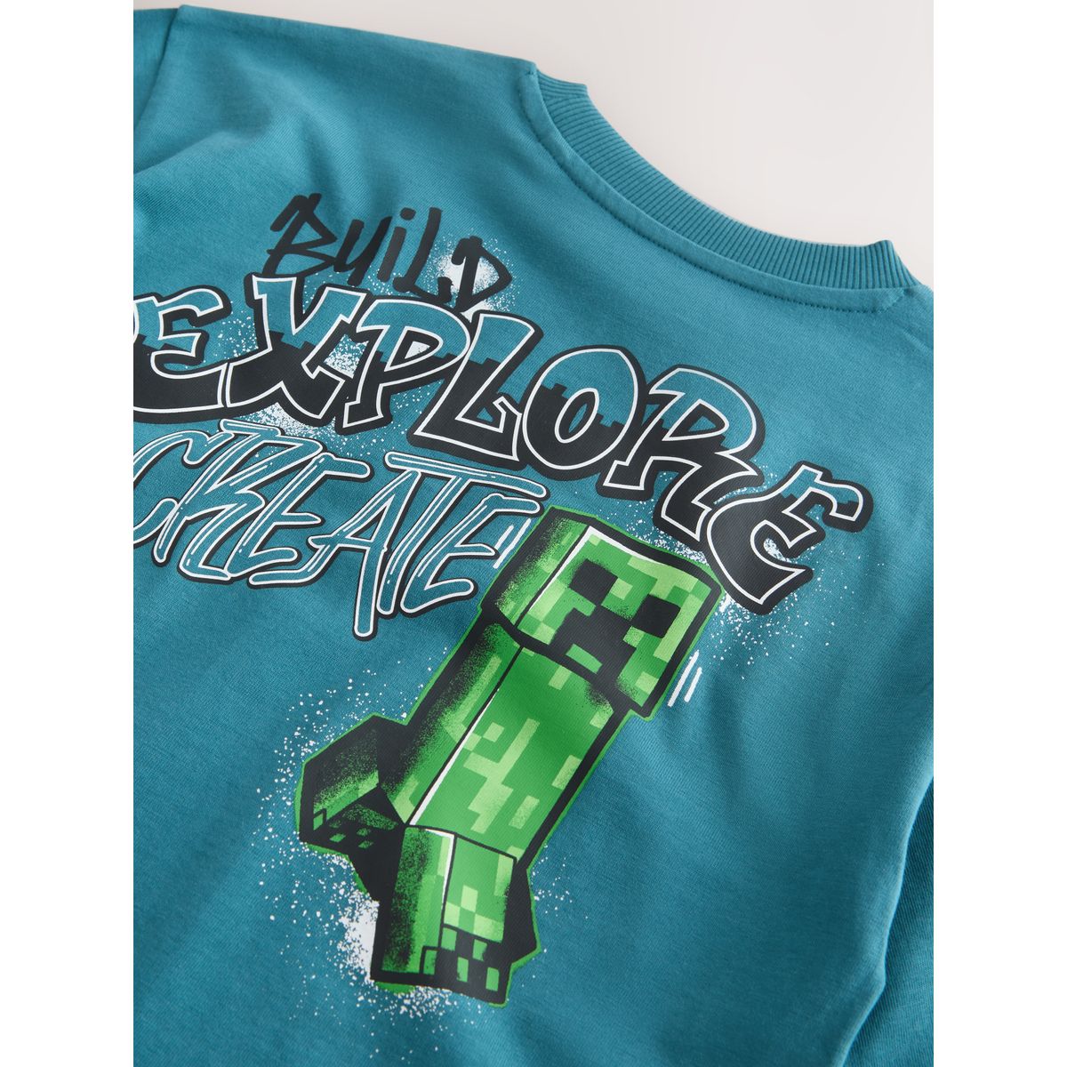 T-shirt minecraft à manches longues bleu sarcelle, NEXT