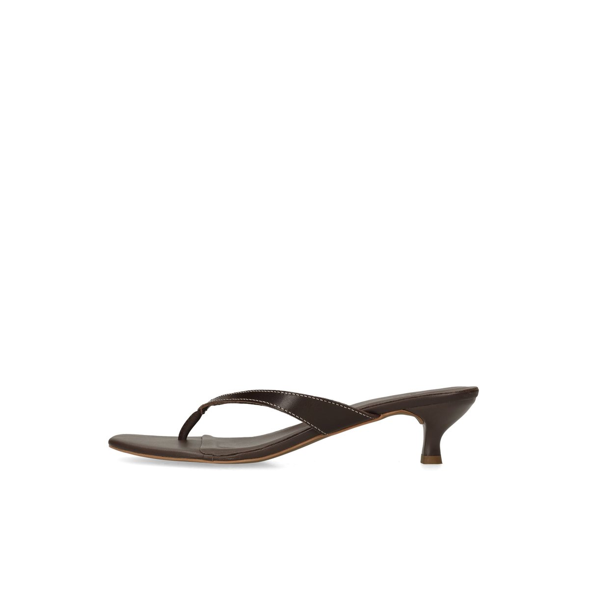 Mules à talon en cuir marron, SACHA