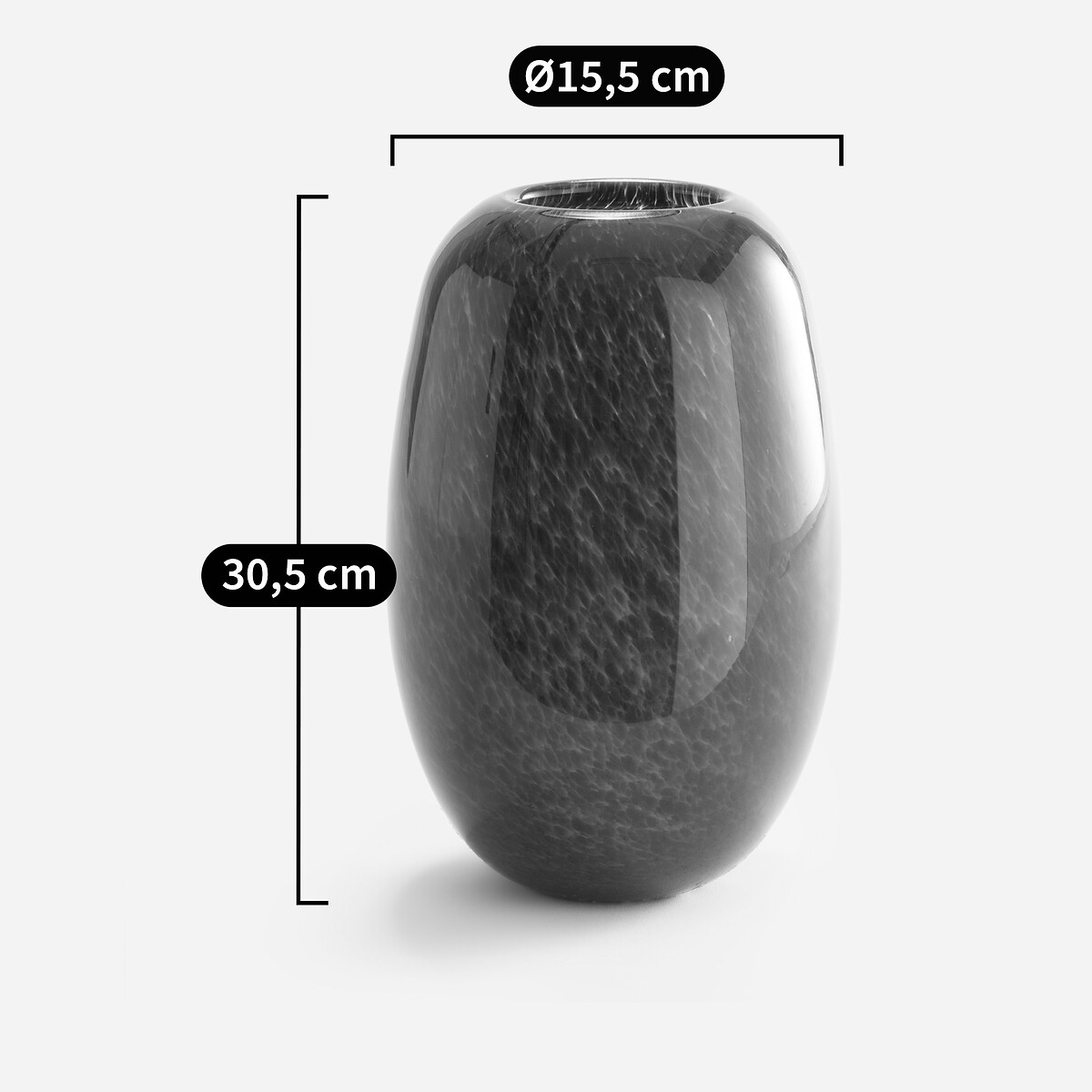Vase flacon en verre soufflé, H30,5 cm, Stine vert/rouge, AM.PM