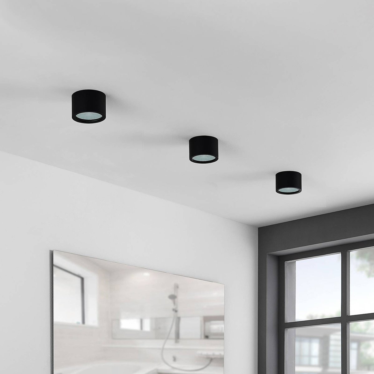 Downlights en aluminium moderne, Nieva noir (ral 9004), ARCCHIO