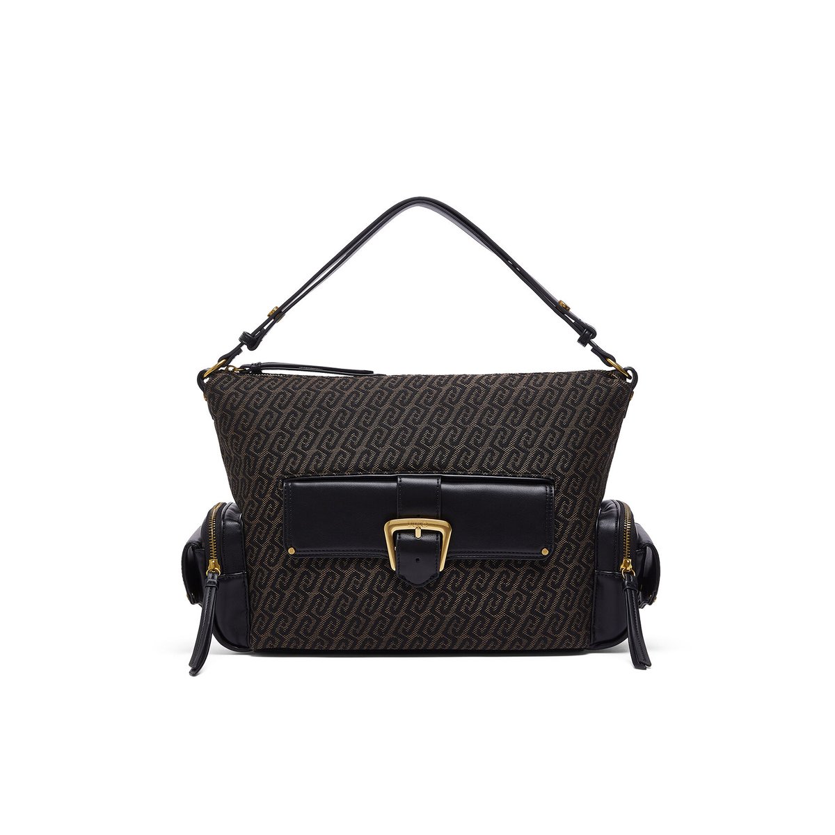 Sac Hobo Moyen Monogramme marron foncé, LIU JO