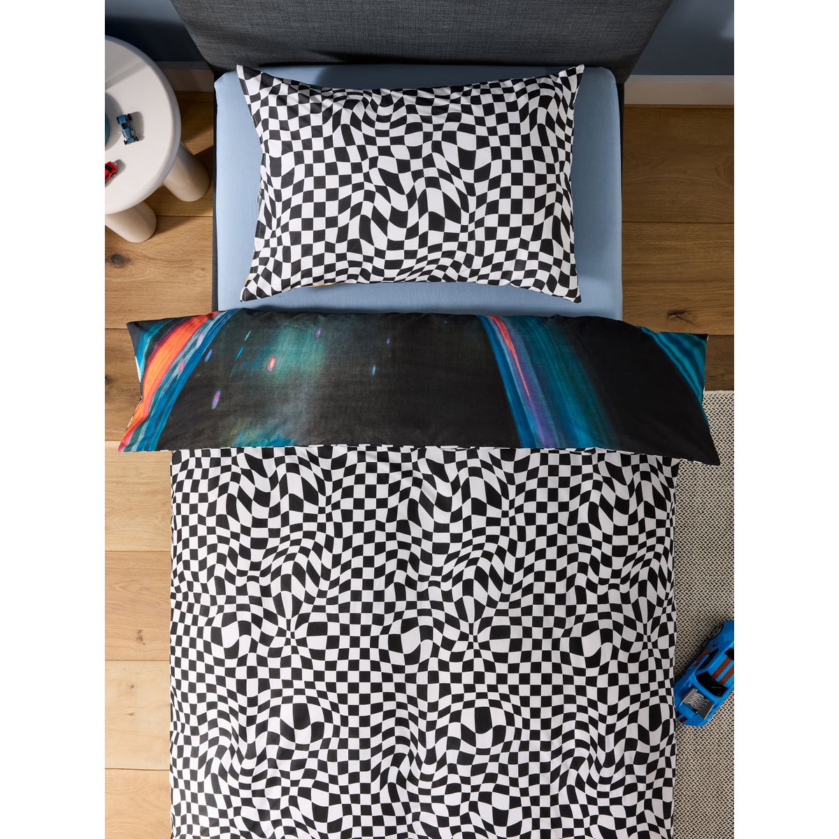 Parure housse de couette et taie d'oreiller voiture de course, NEXT