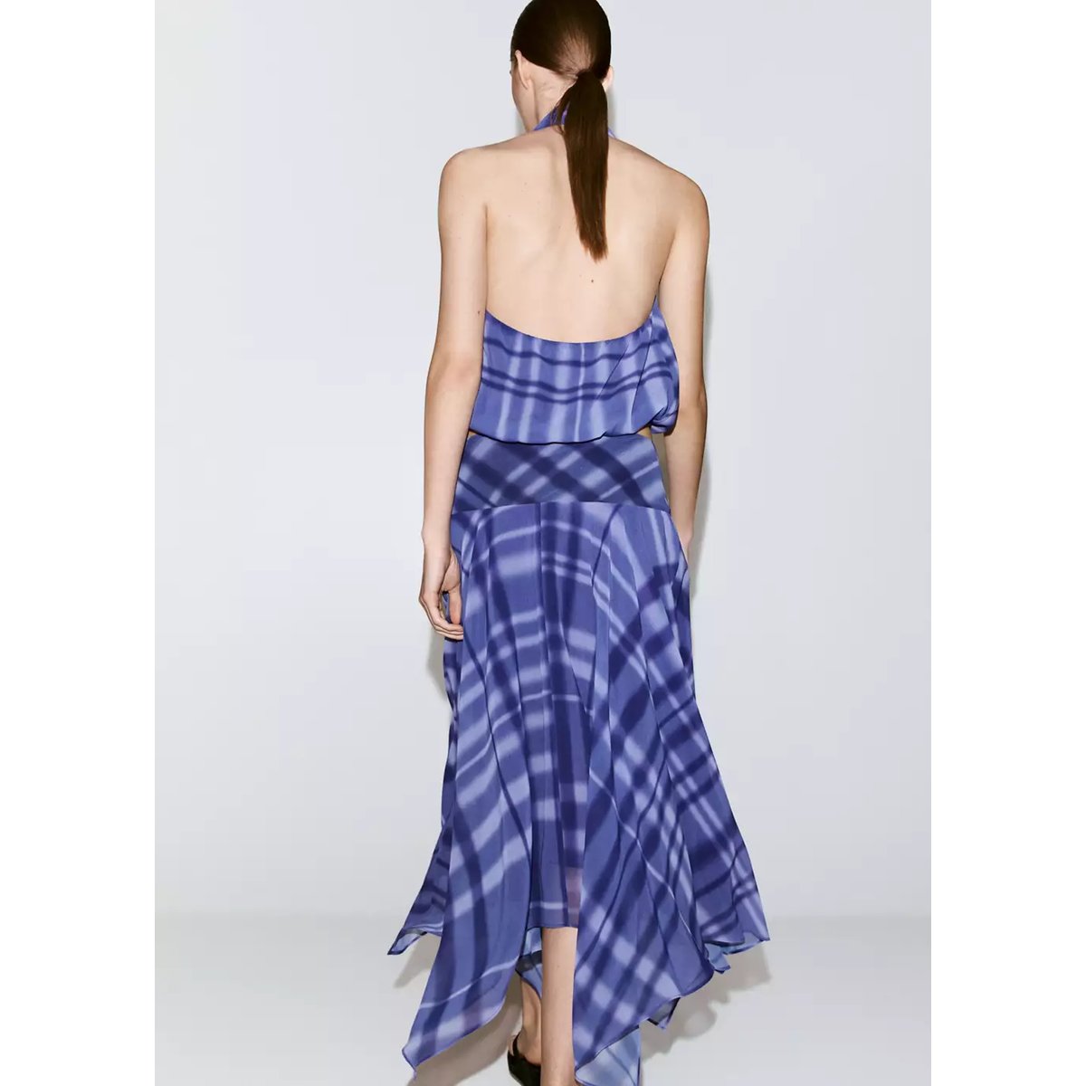 Jupe longue évasée bleu, MANGO
