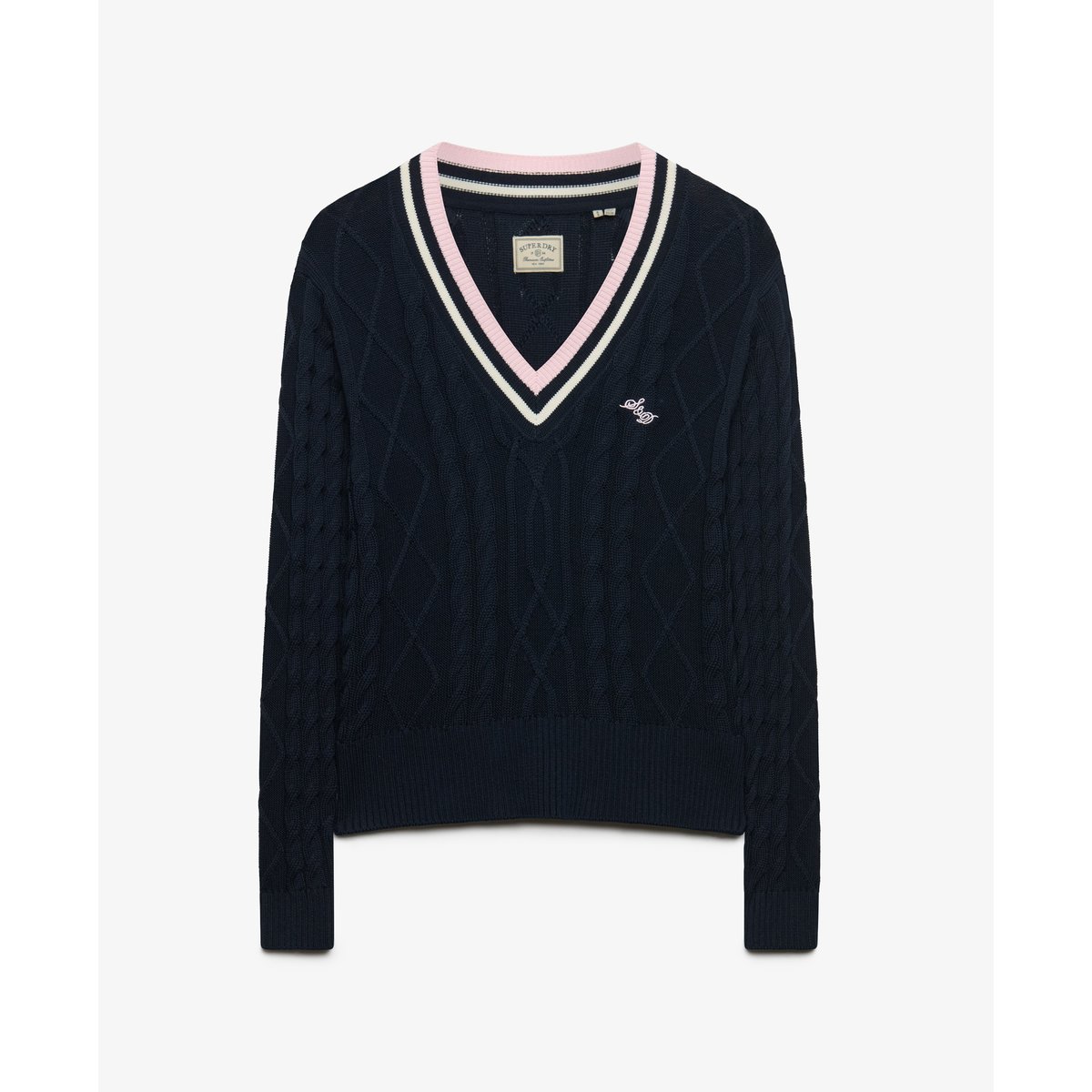 Pull Cricket léger coupe décontractée bleu marine éclipse, SUPERDRY