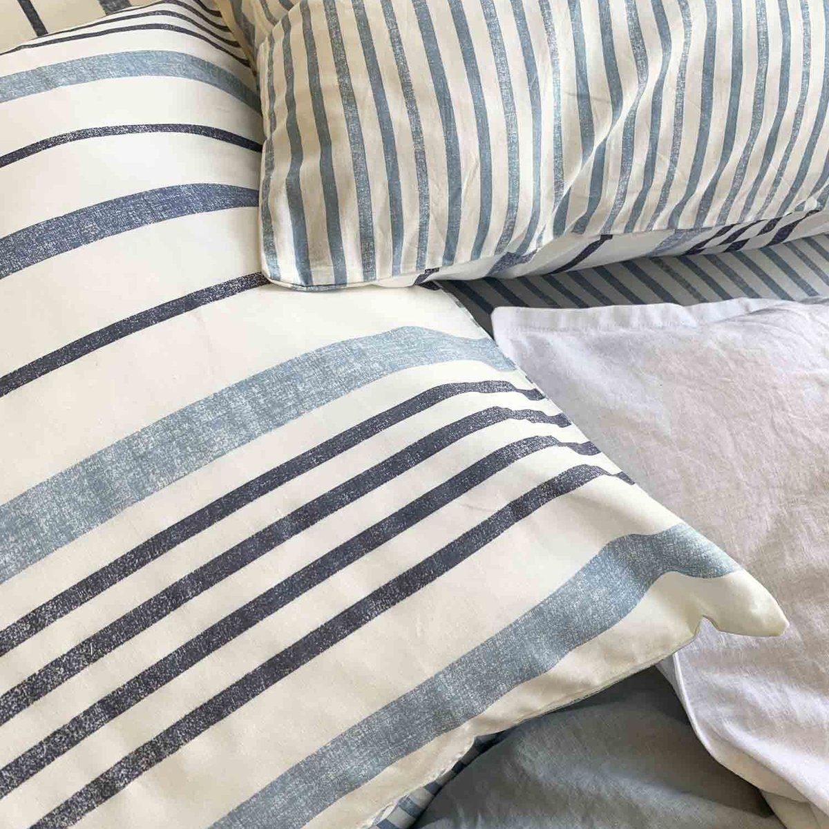 Parure housse de couette en coton imprimée, Calanque blanc, C DESIGN HOME TEXTILE