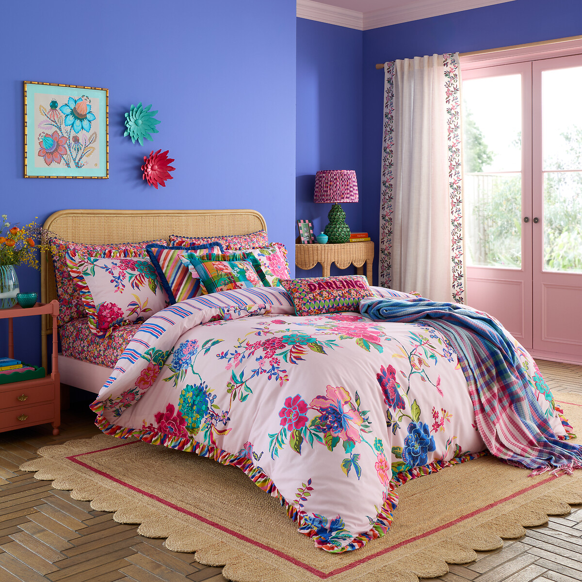 Flourish Floral 100% Cotton Reversible Duvet Cover Set multi-coloured, SOPHIE ROBINSON