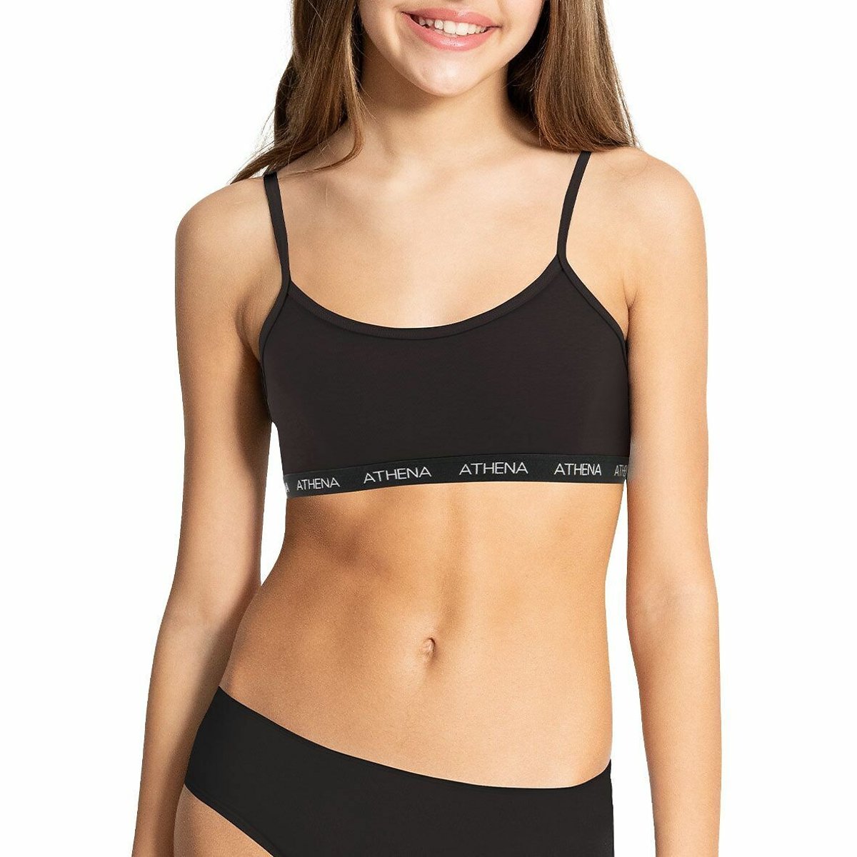Brassiere in cotone nero , ATHENA