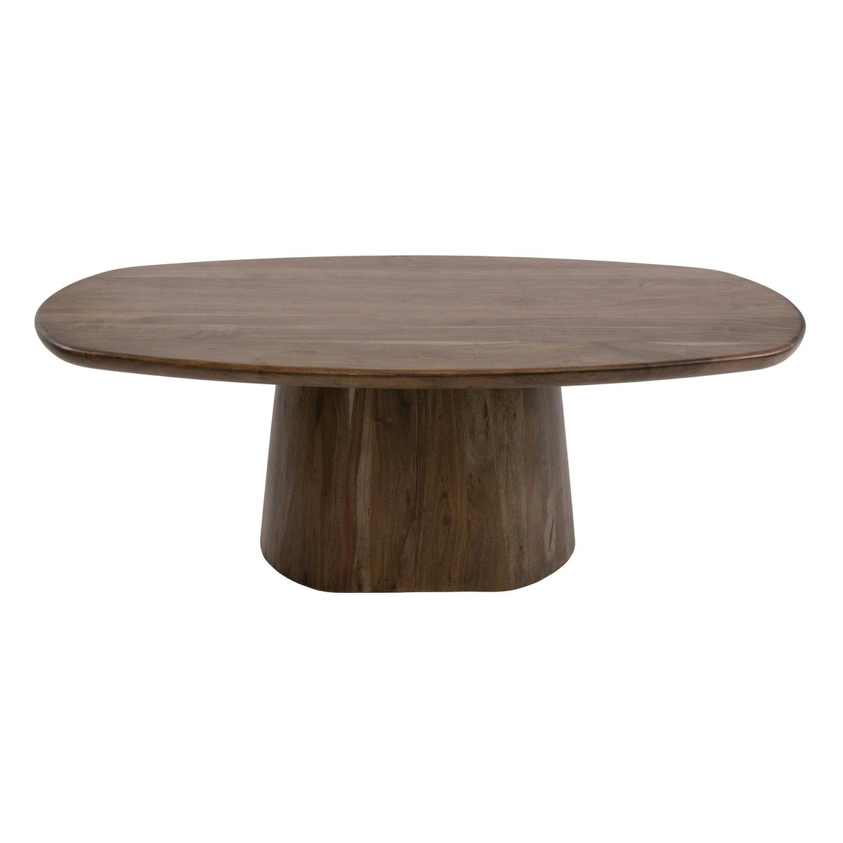 Table basse ovale bois d'acacia foncé design organique NAKO marron, PIER IMPORT
