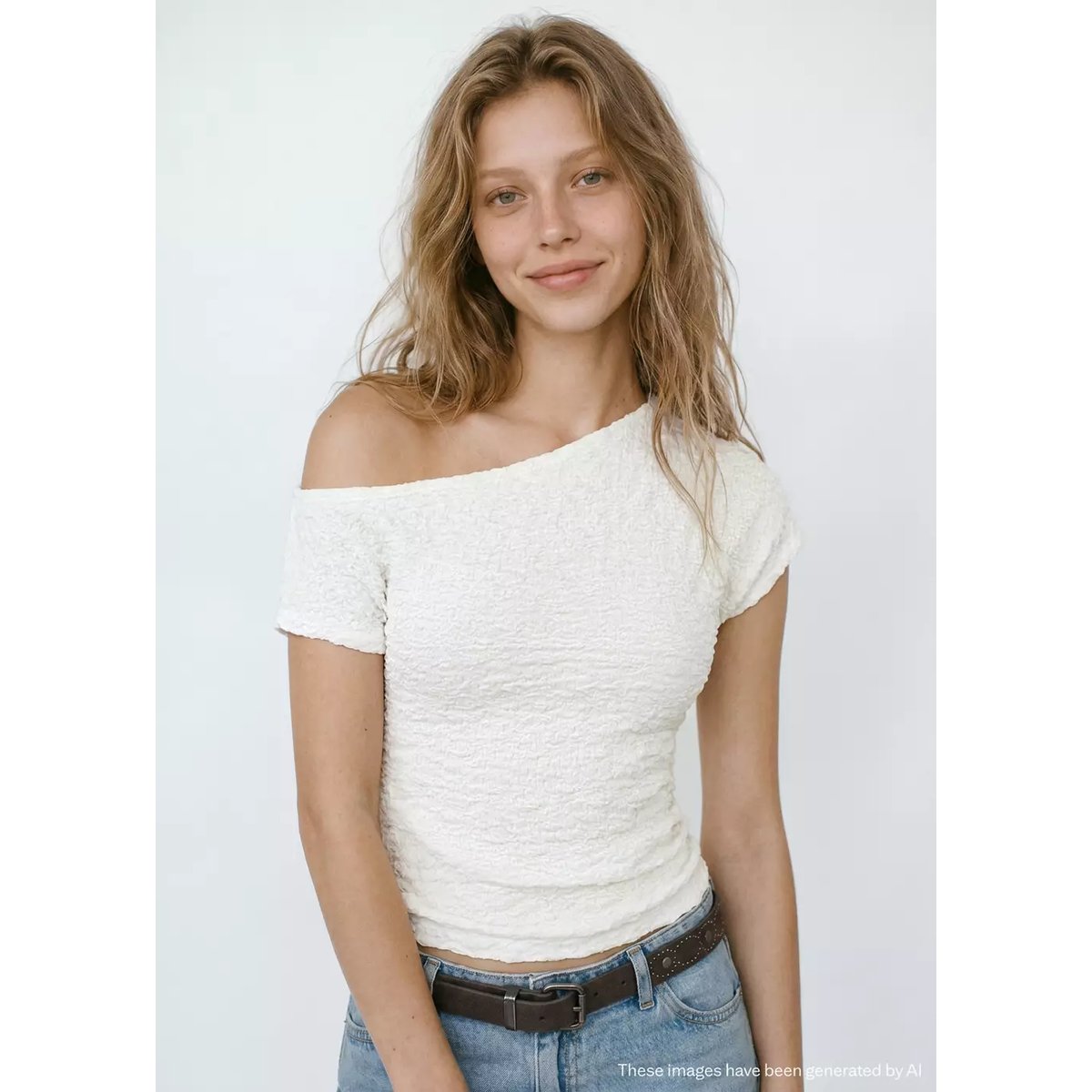 Top texturé ajusté blanc cassé, MANGO TEEN