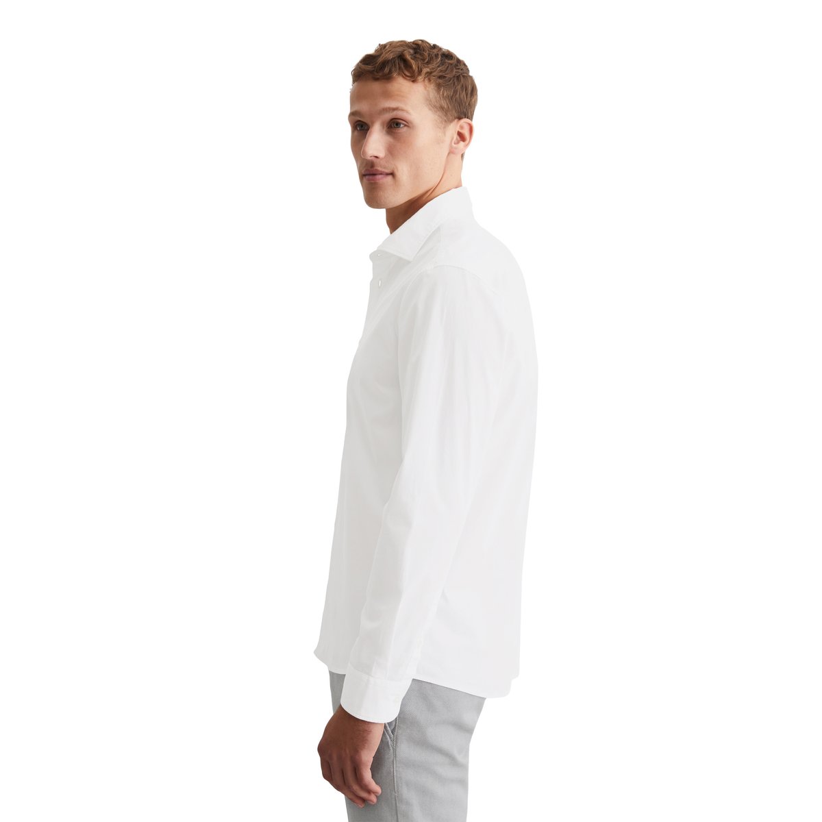 Chemise shaped en popeline stretch blanc, MARC O'POLO
