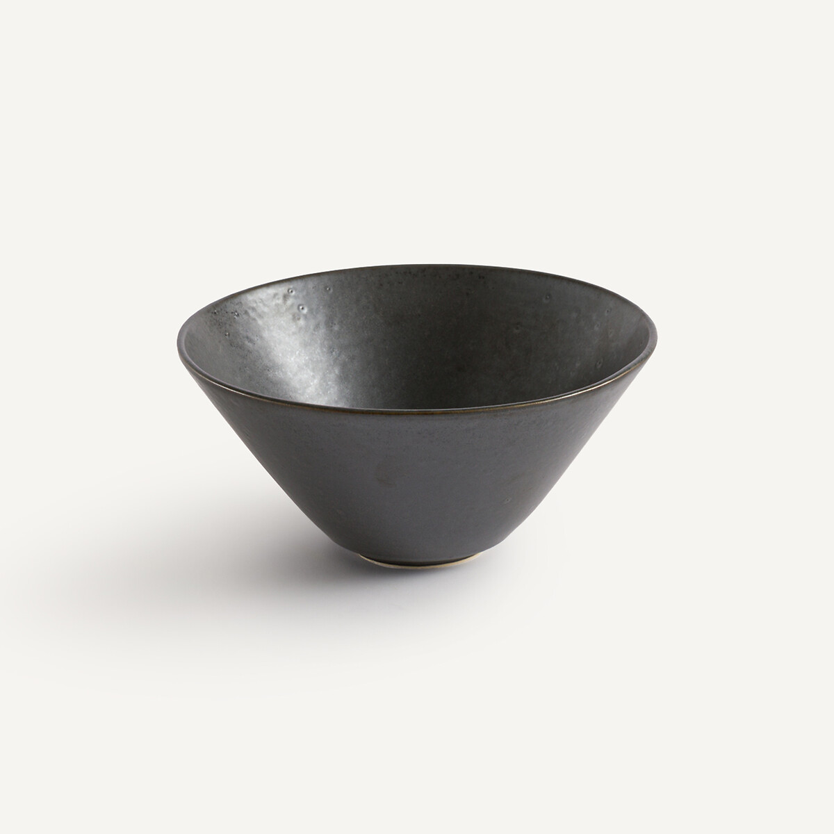 Lot de 4 assiettes à pâtes en grès émaillé, KANSO noir, AM.PM