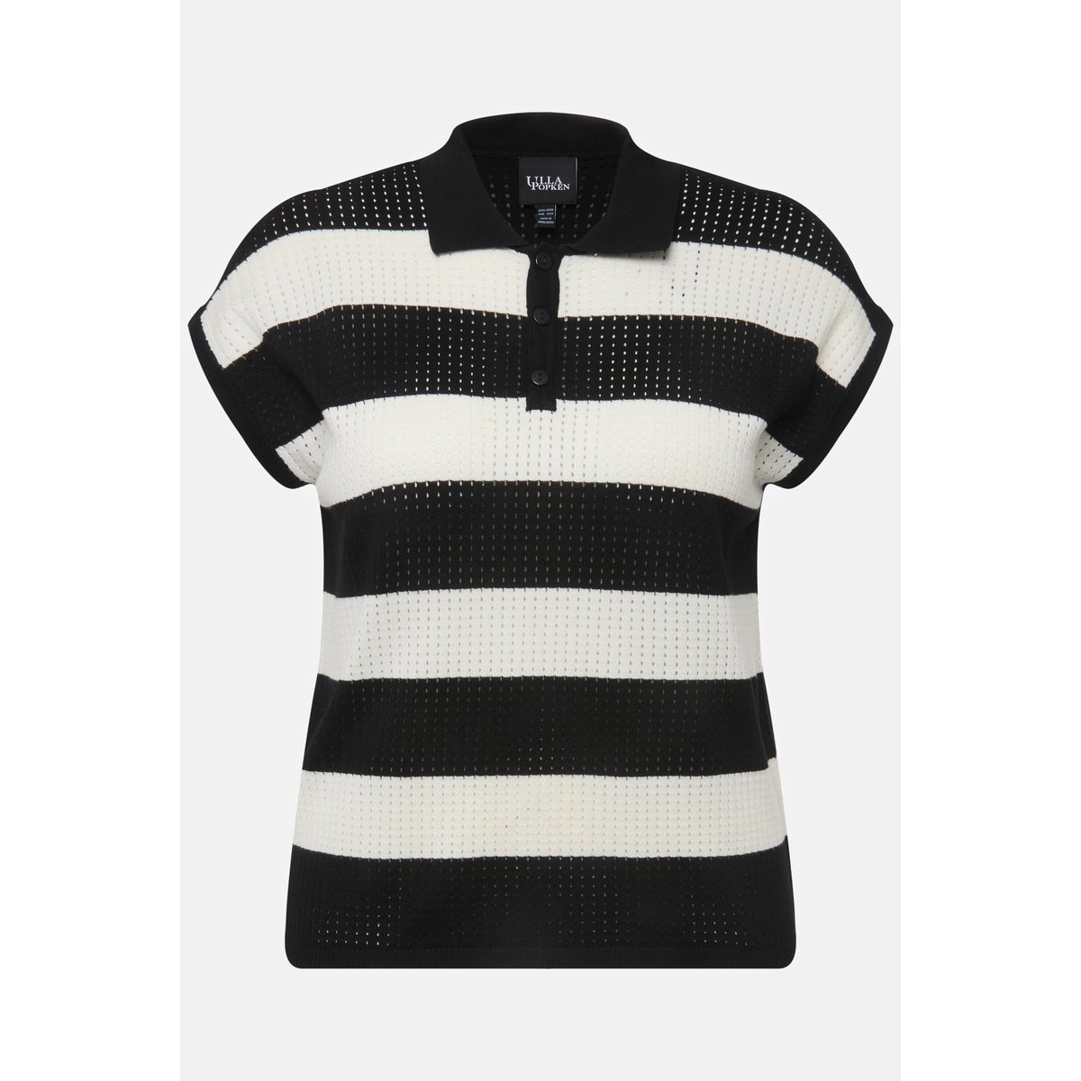 Pull sans manches à col polo noir, ULLA POPKEN