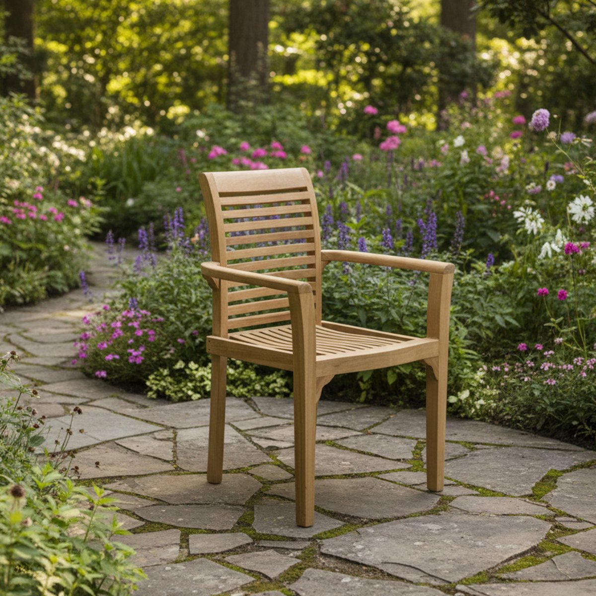 Fauteuil de jardin en teck massif Samoa naturel, TECK ATTITUDE