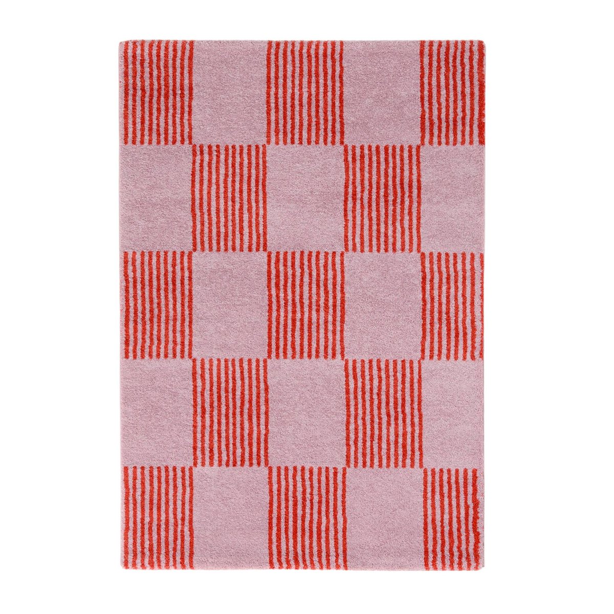 Tapis intérieur rectangulaire damier FERGEW rouge / rose, SWEEEK
