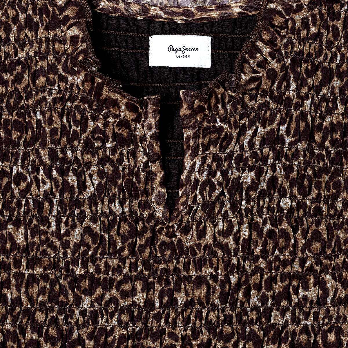 Blouse À Imprimé Animal Avec Volants blanche mousse, PEPE JEANS