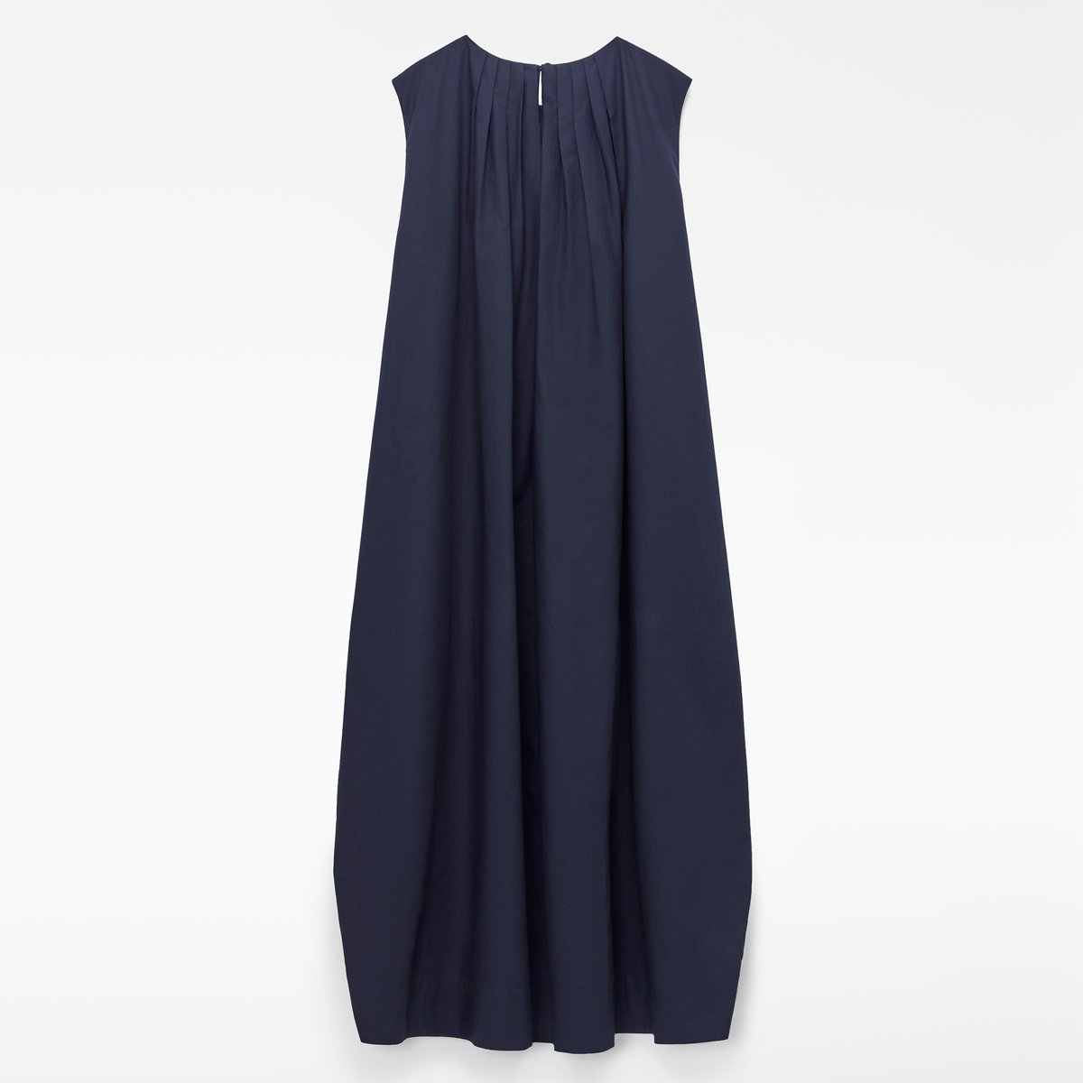 Robe en coton biologique à silhouette ballon bleu marine, ADOLFO DOMINGUEZ