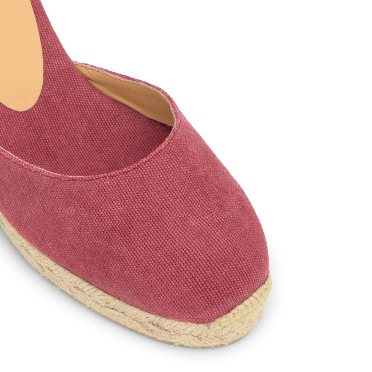 Espadrilles compensées à bride cheville et talon tressé CAROL PLATFORM bordeaux, CASTANER