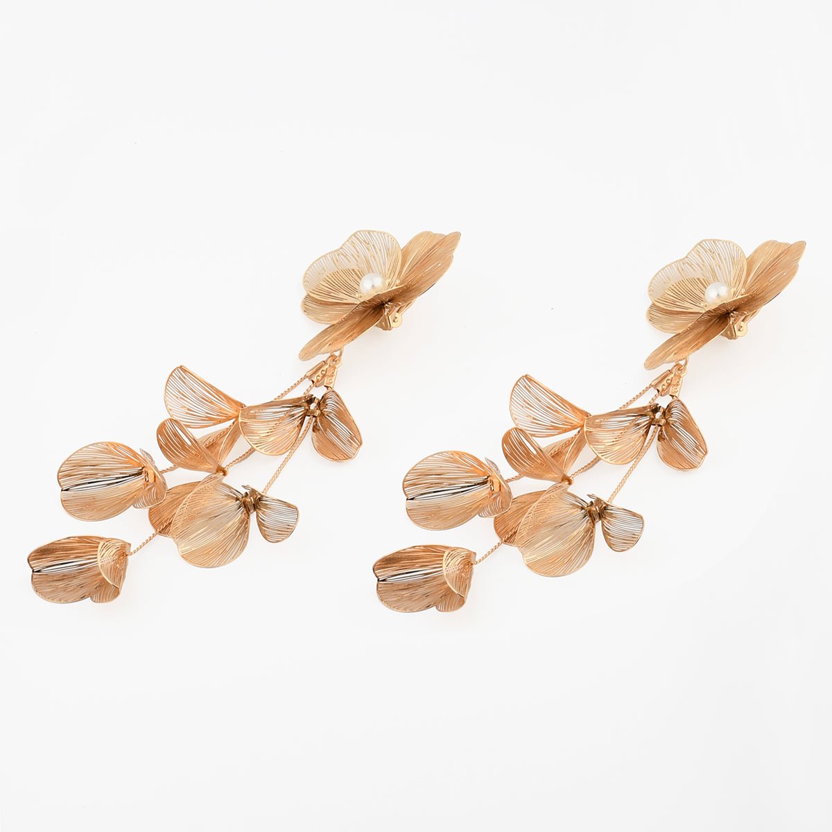 Boucles d'oreilles clips – fleurs filigranées dorées doré, BALABOOSTE