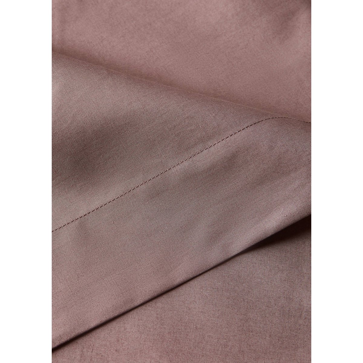 Drap plat percale de coton 200 fils lit 150/160 cm marron, MANGO HOME