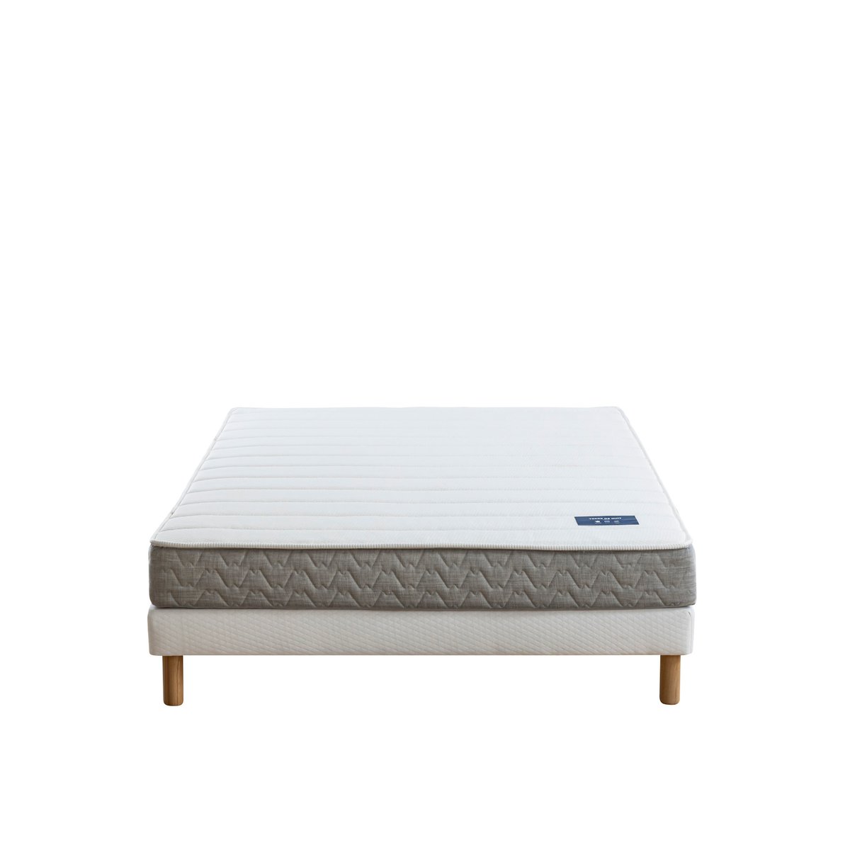 Matelas mousse & latex + sommier blanc + pieds Aisance 2.0 - Aisance 2.0 blanc, TERRE DE NUIT