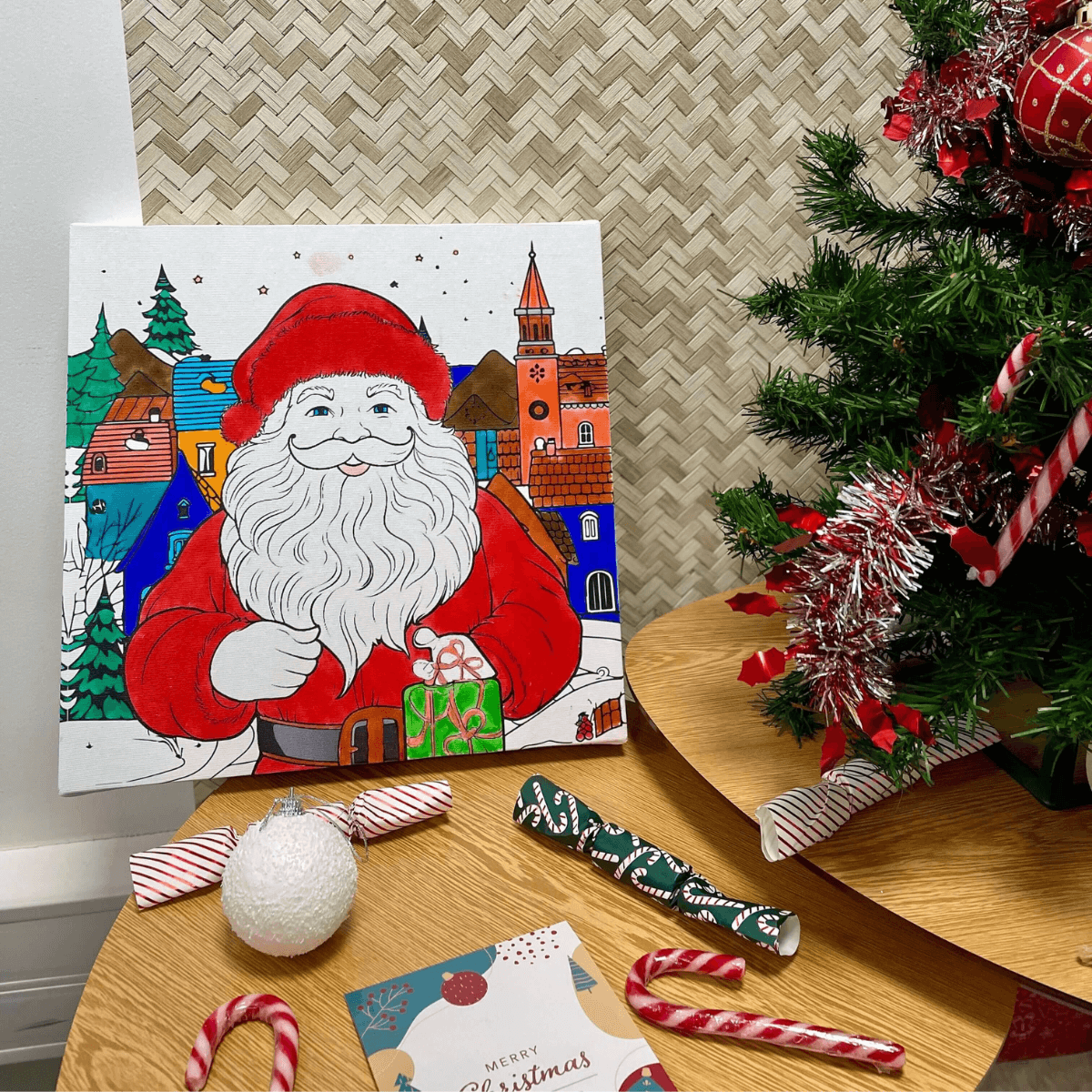 Tableau Mural À Colorier Père Noël NOËL tableaux sur toile-blanc, CEANOTHE