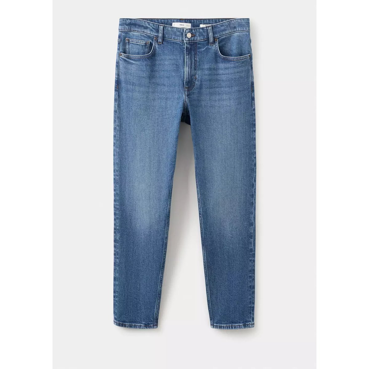 Jean Ben cropped tapered-fit bleu moyen, MANGO MAN