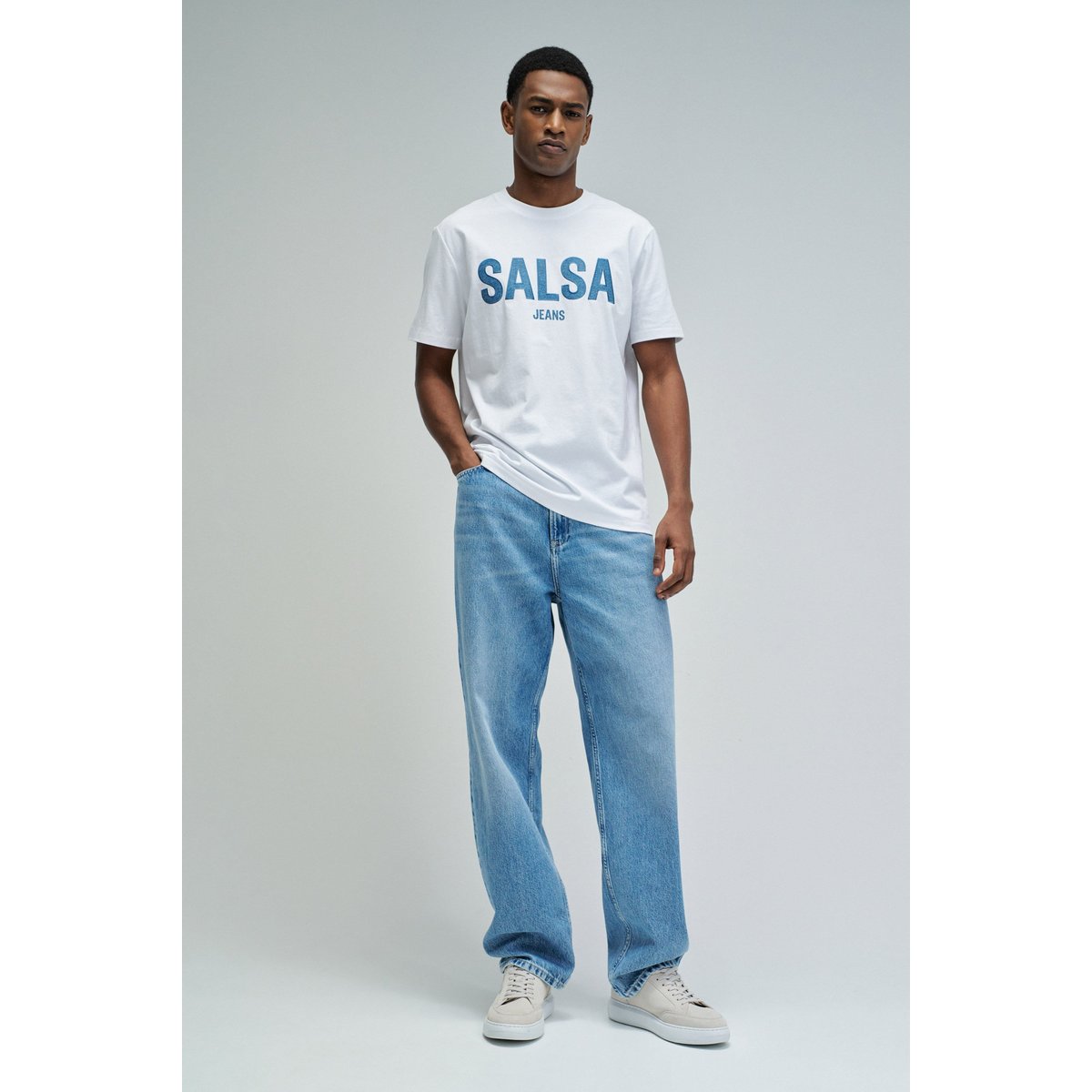 T-SHIRT AVEC BRANDING blanc, SALSA JEANS