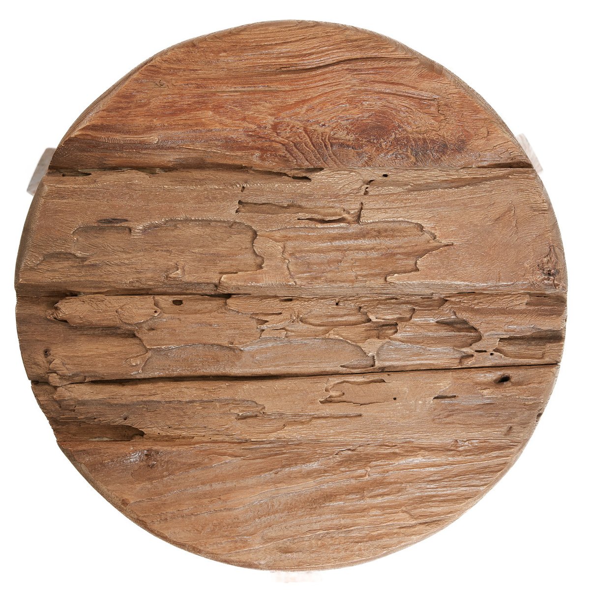 Tabouret en bois de teck récupéré YATAI beige, BAZAR BIZAR